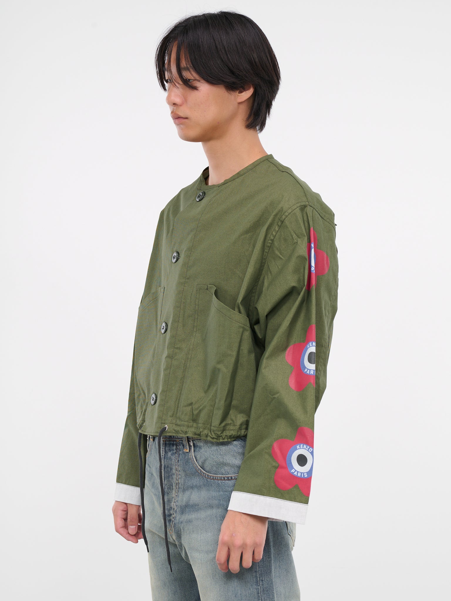 Kenzo Target Short Jacket (FD65BL2629GB-DARK-KHAKI)