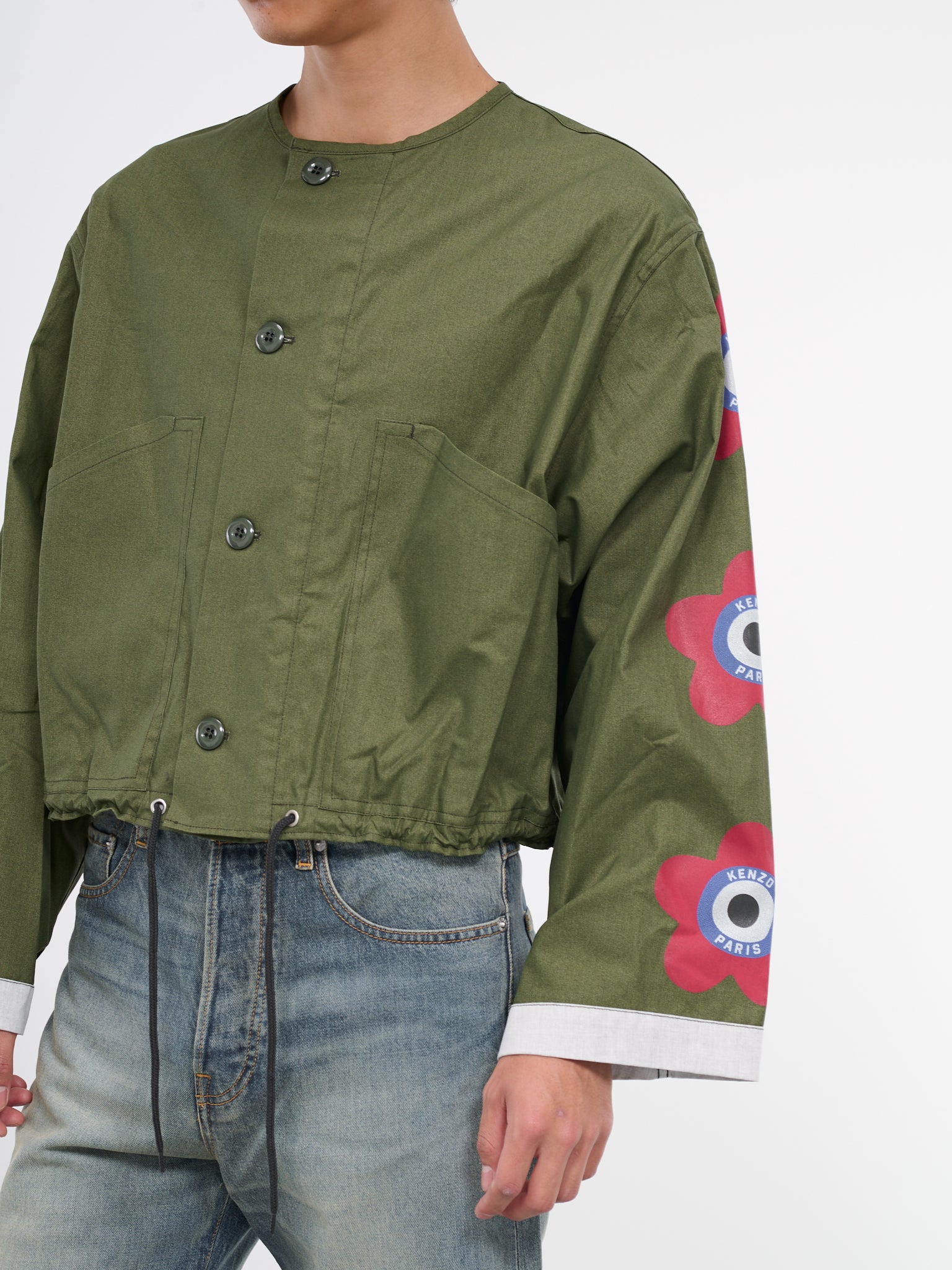 Kenzo Target Short Jacket (FD65BL2629GB-DARK-KHAKI)