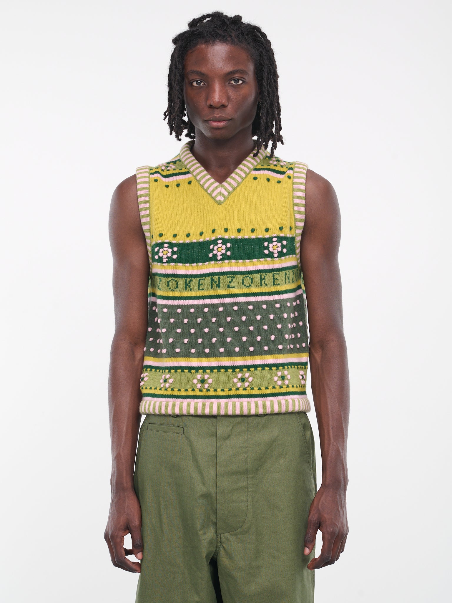 Fairisle Knit Vest (FD65PU4083CF-GREEN)