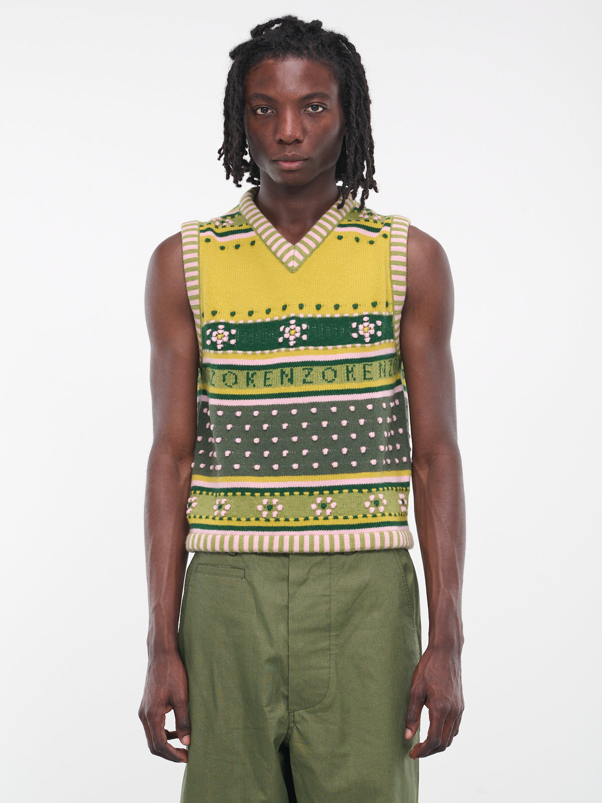 Fairisle Knit Vest (FD65PU4083CF-GREEN)