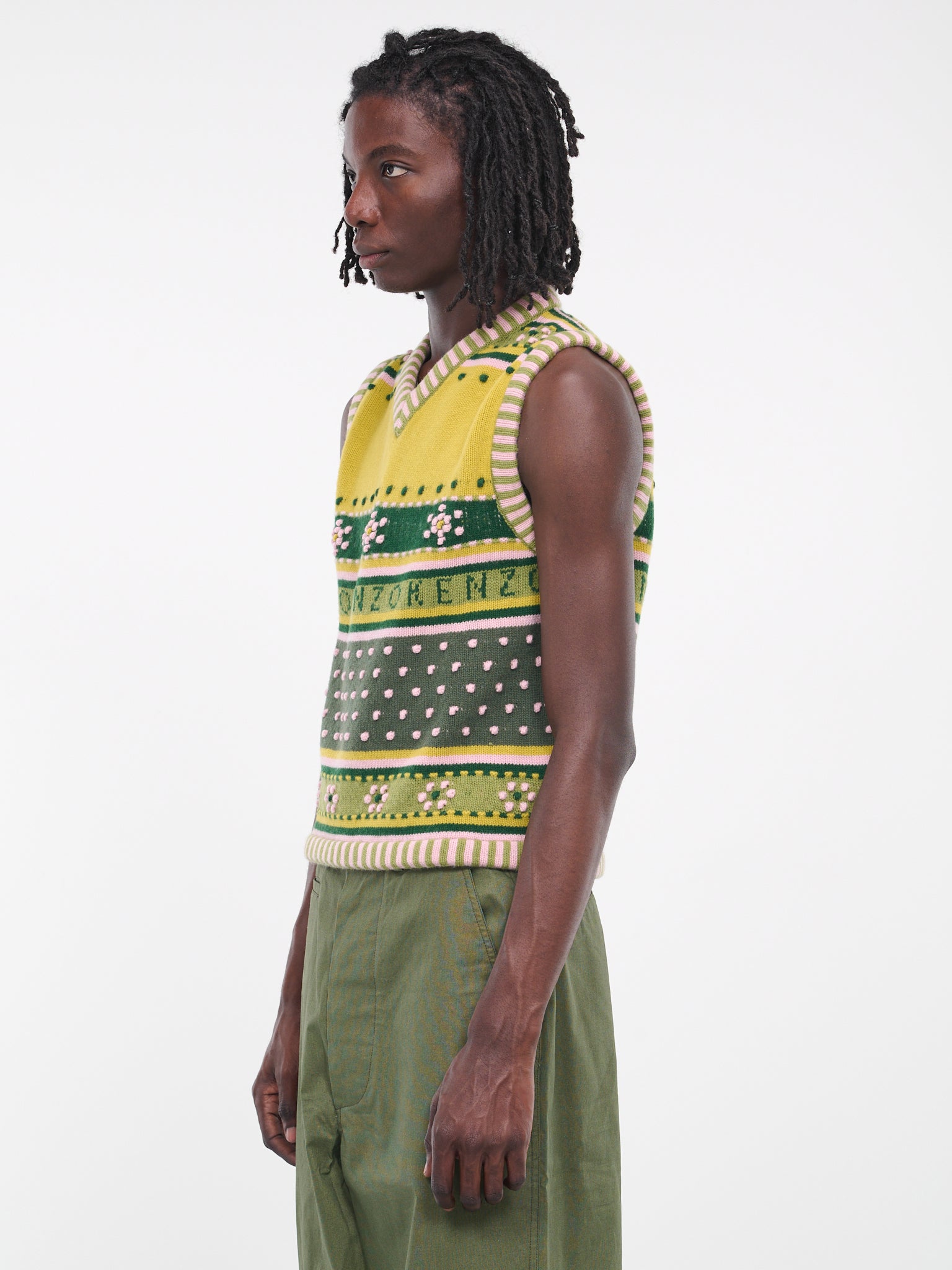 Fairisle Knit Vest (FD65PU4083CF-GREEN)