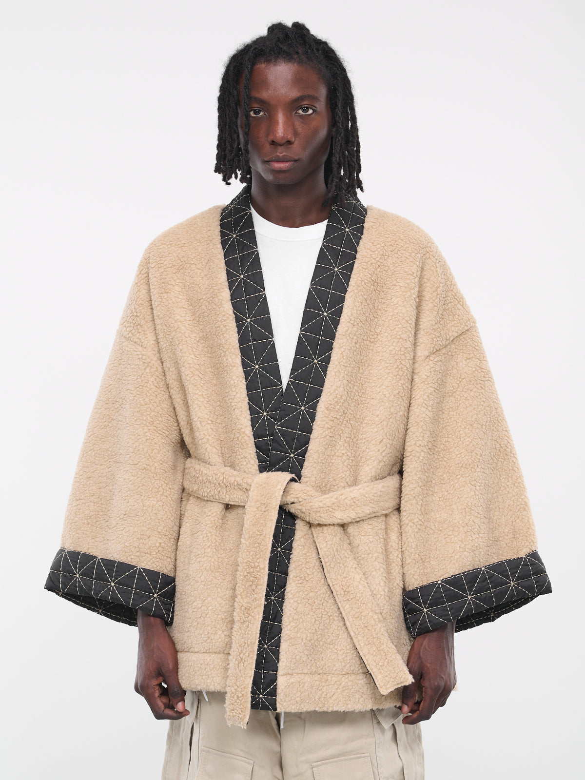 Fleece Kimono Jacket (FD65SW0074PB-PALE-CAMEL)