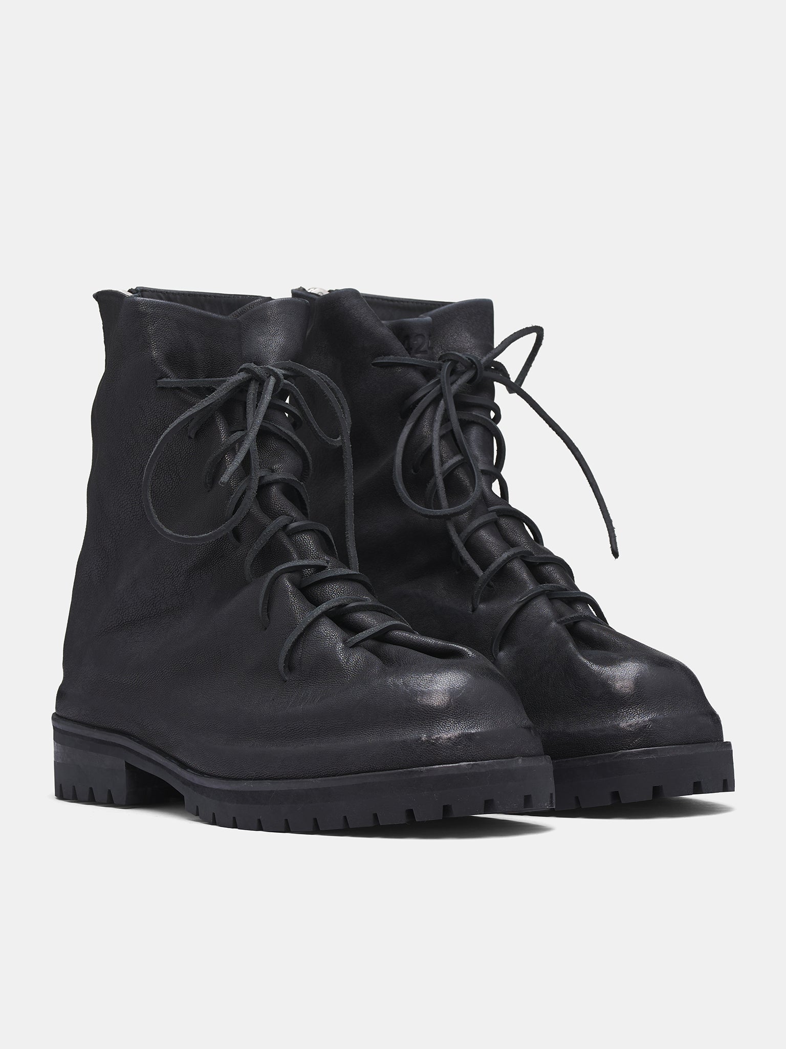 Lace-Up Marathon Boots (FF5SMQ54AP-PE001-BLACK-WASHED)