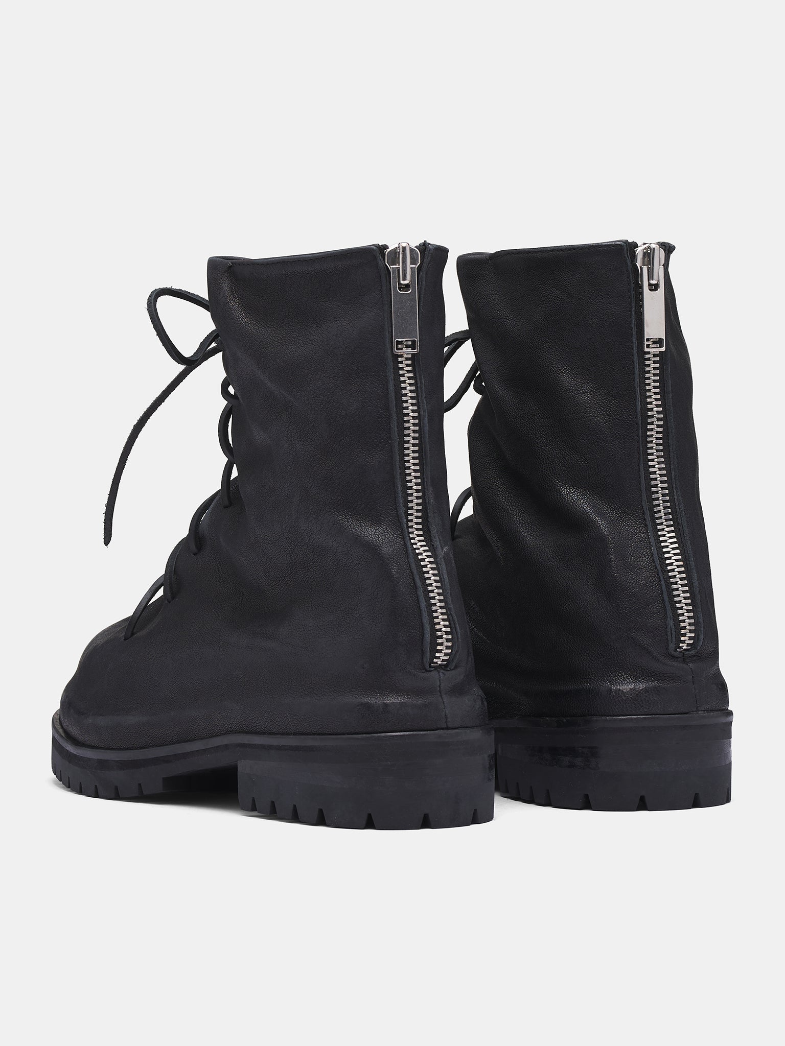 Lace-Up Marathon Boots (FF5SMQ54AP-PE001-BLACK-WASHED)