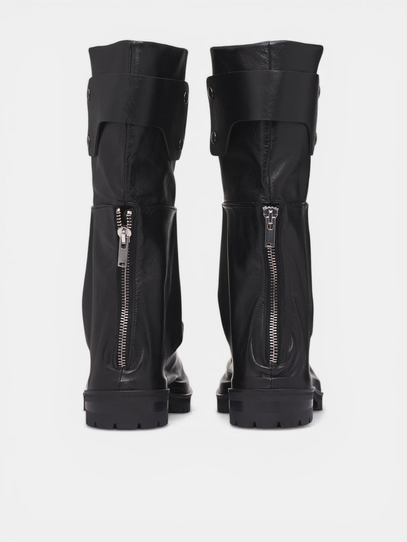 424 Black Dragonrider Boots | H.Lorenzo - back