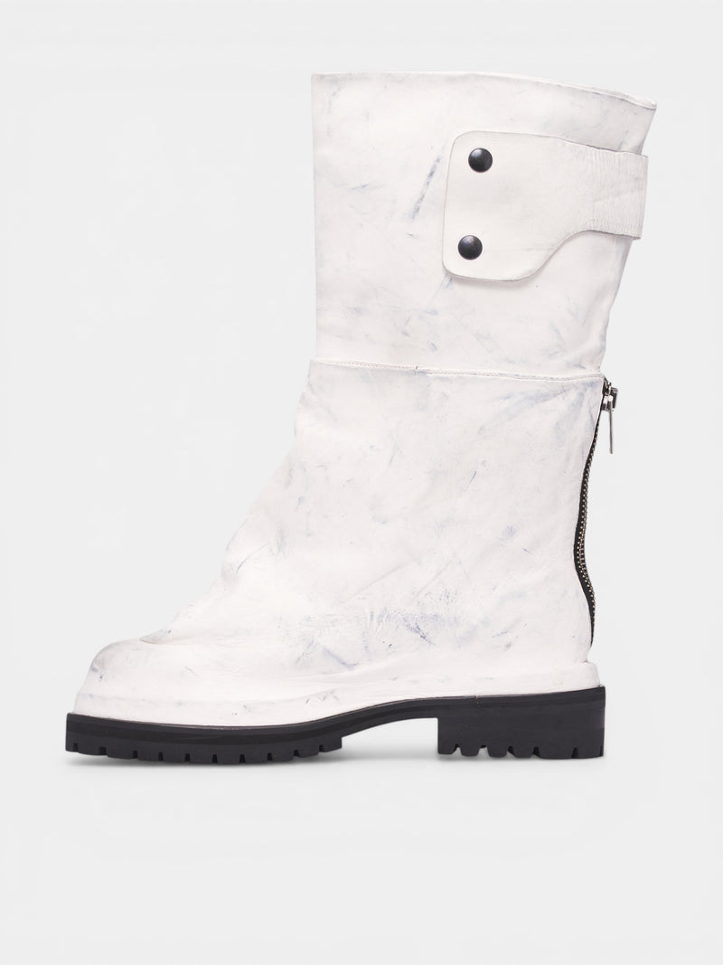 424 White Dragonrider Boots | H.Lorenzo - left side