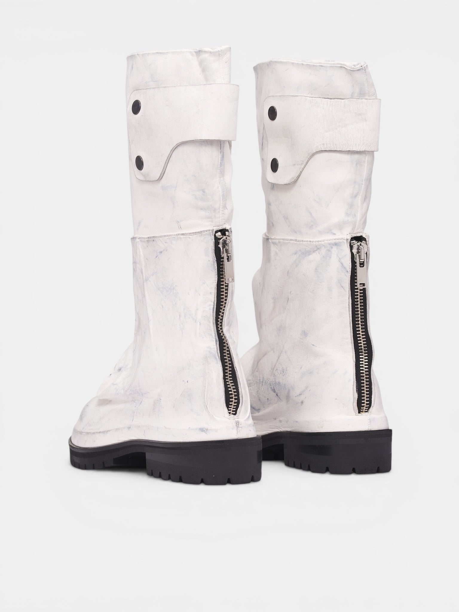 424 White Dragonrider Boots | H.Lorenzo - back side