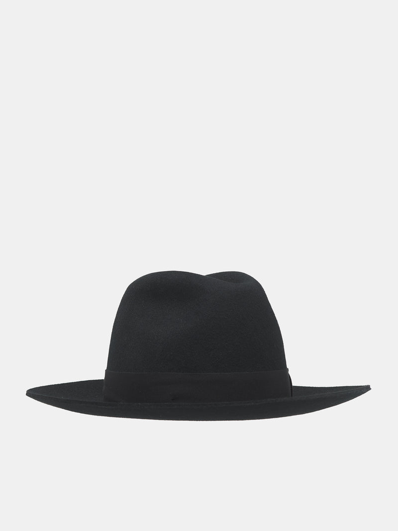 Wool Felt Fedora Hat (FH652A-FU2XJ-BLACK)