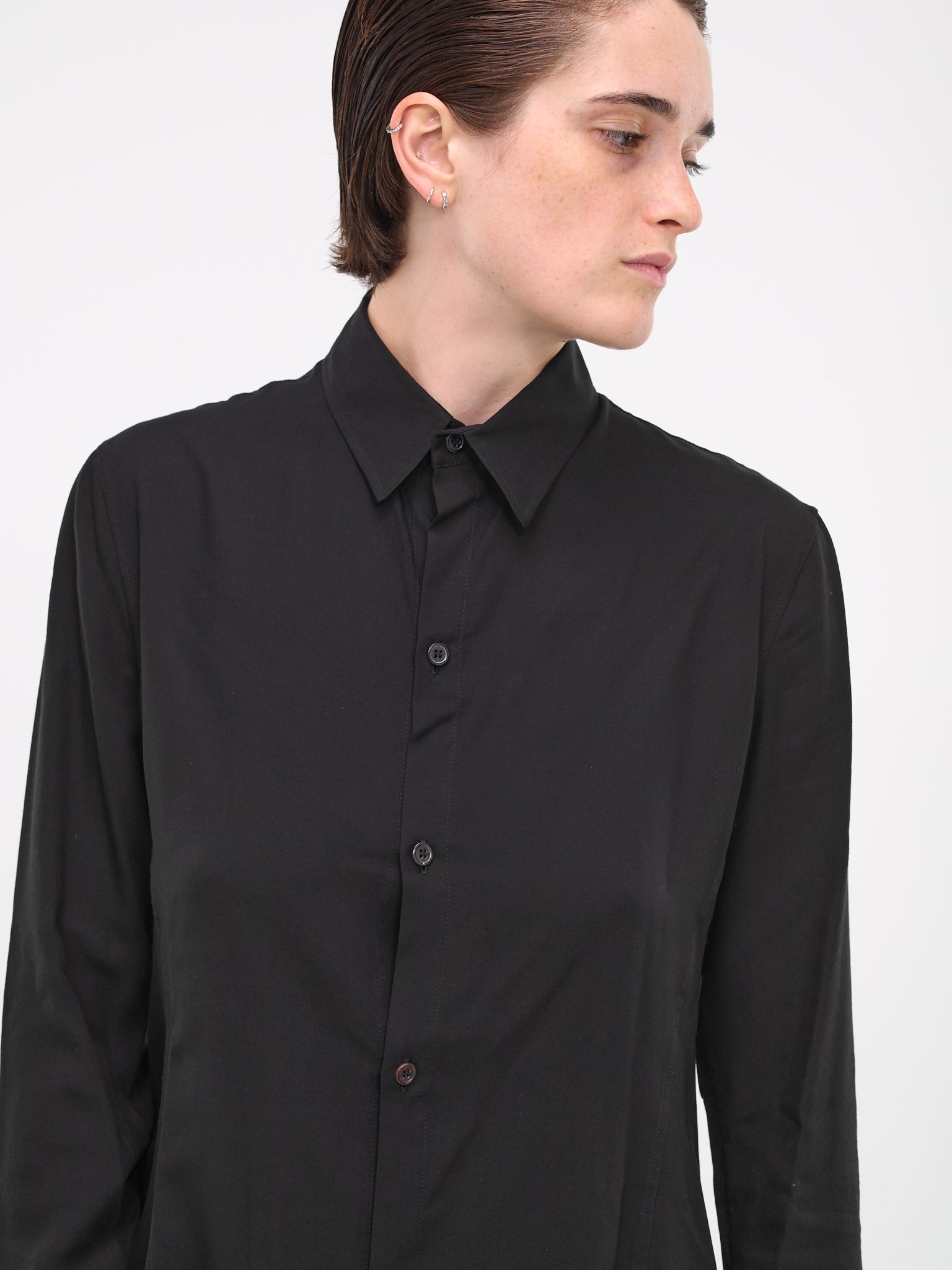 Long Poplin Shirt (FJ-B68-200-2-02-BLACK)