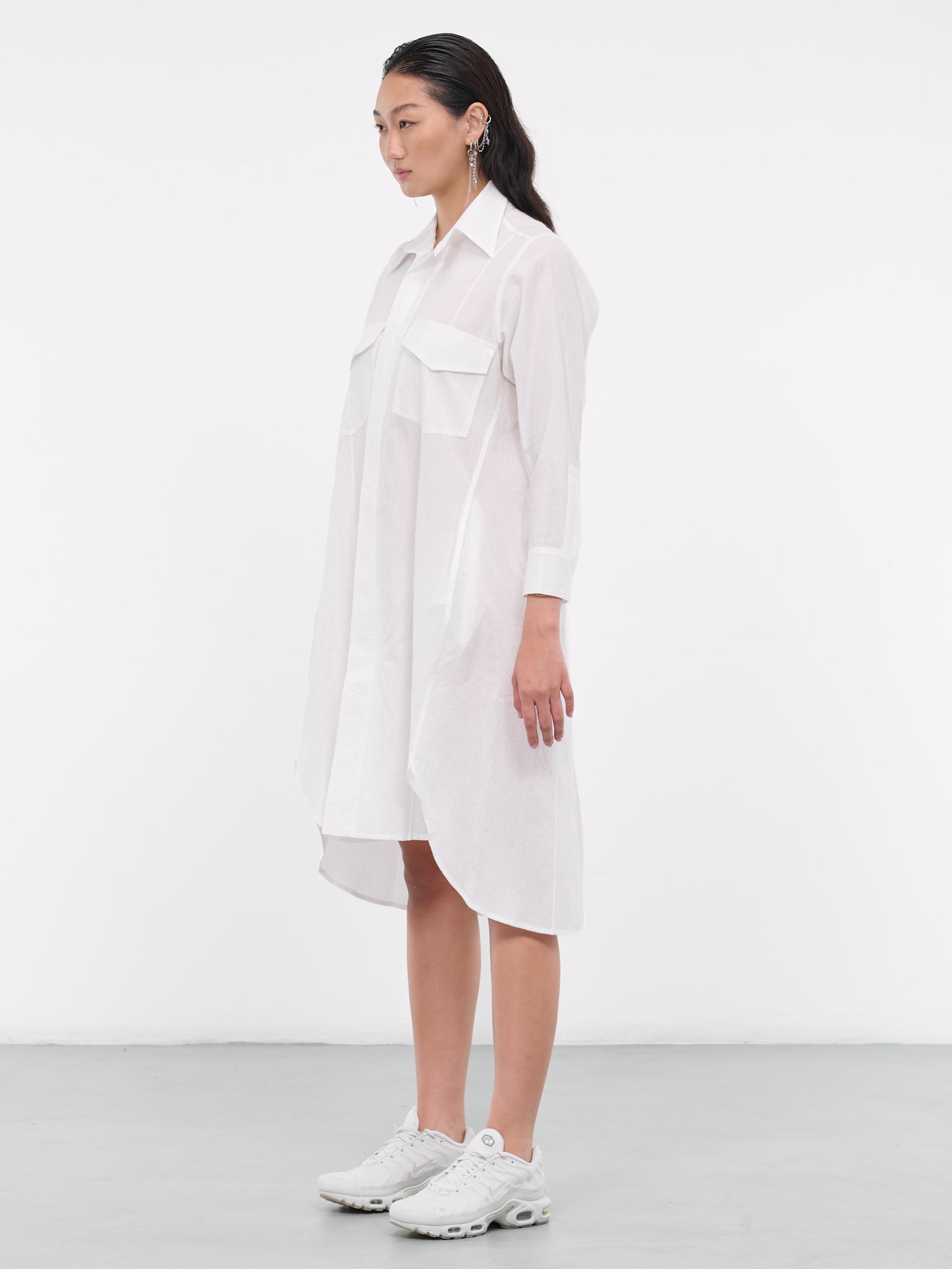 Workwear Shirt Dress (FJ-D67-005-1-OFF-WHITE)