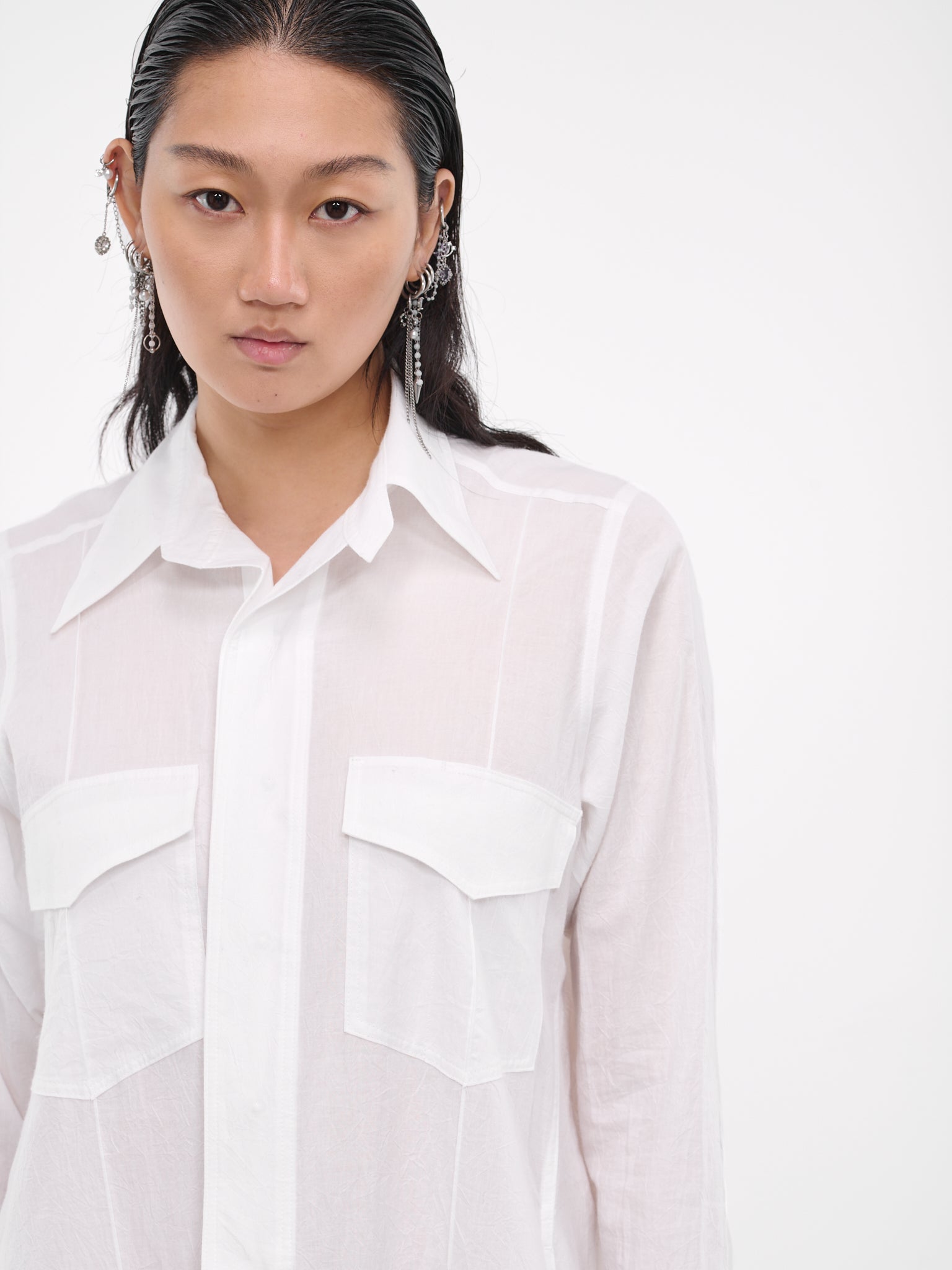 Workwear Shirt Dress (FJ-D67-005-1-OFF-WHITE)