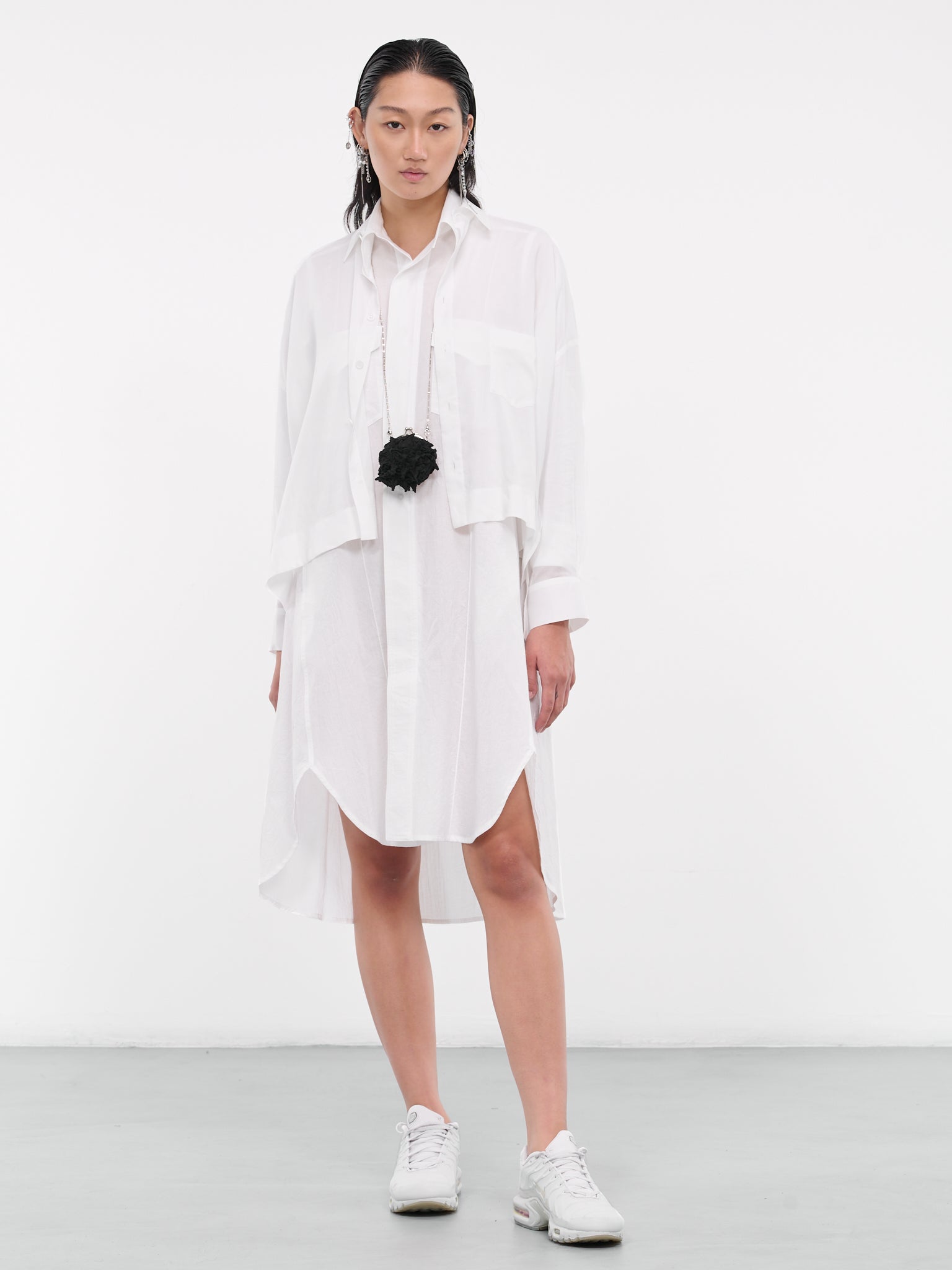 Workwear Shirt Dress (FJ-D67-005-1-OFF-WHITE)