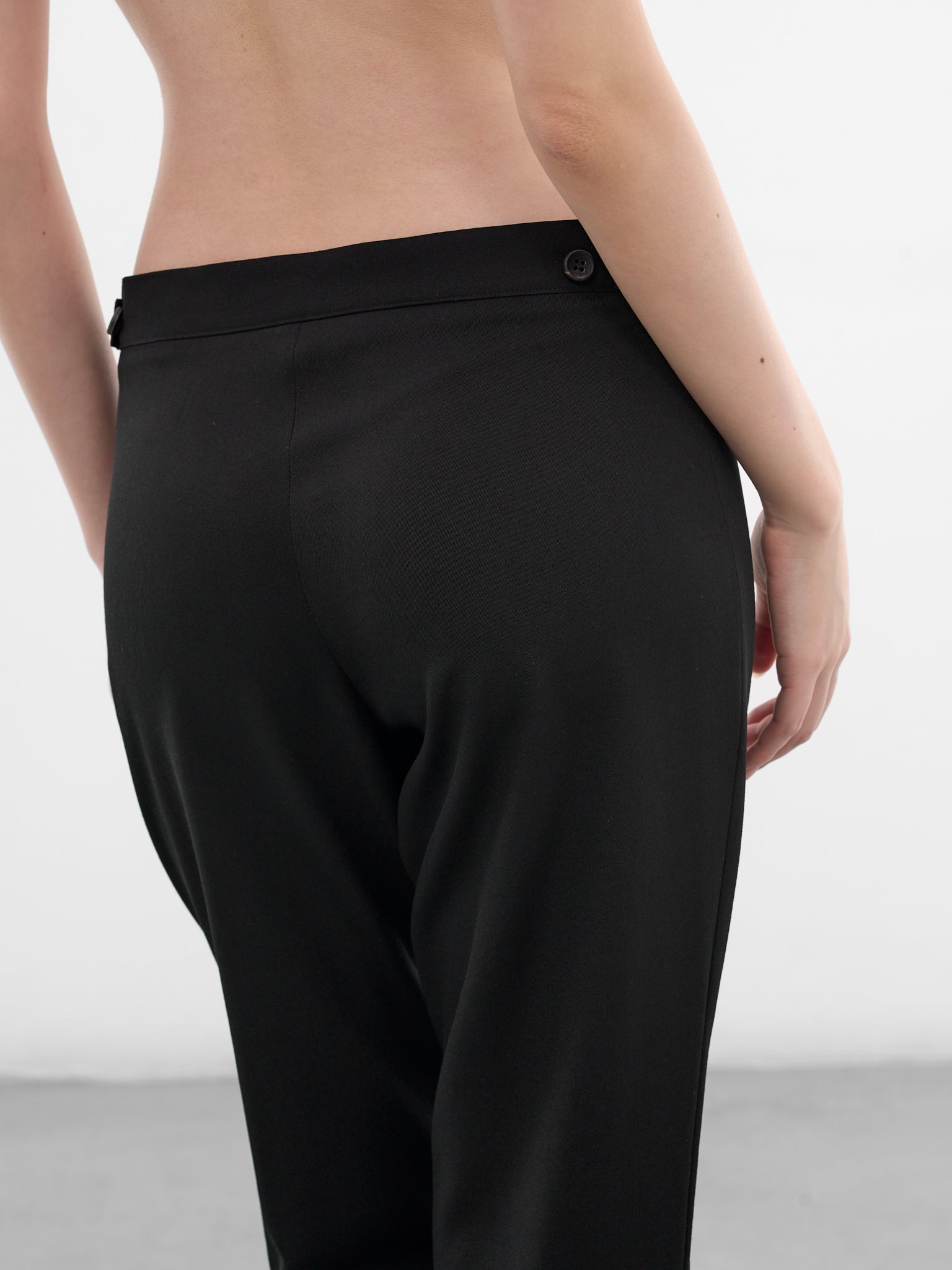 Black Wool Gabardine Slim Pants (FK-P60-101-1-BLACK)