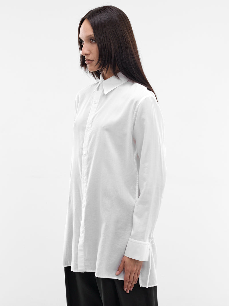 White Tied Cuffs Button-Up Shirt (FK-B62-205-1-OFF-WHITE)