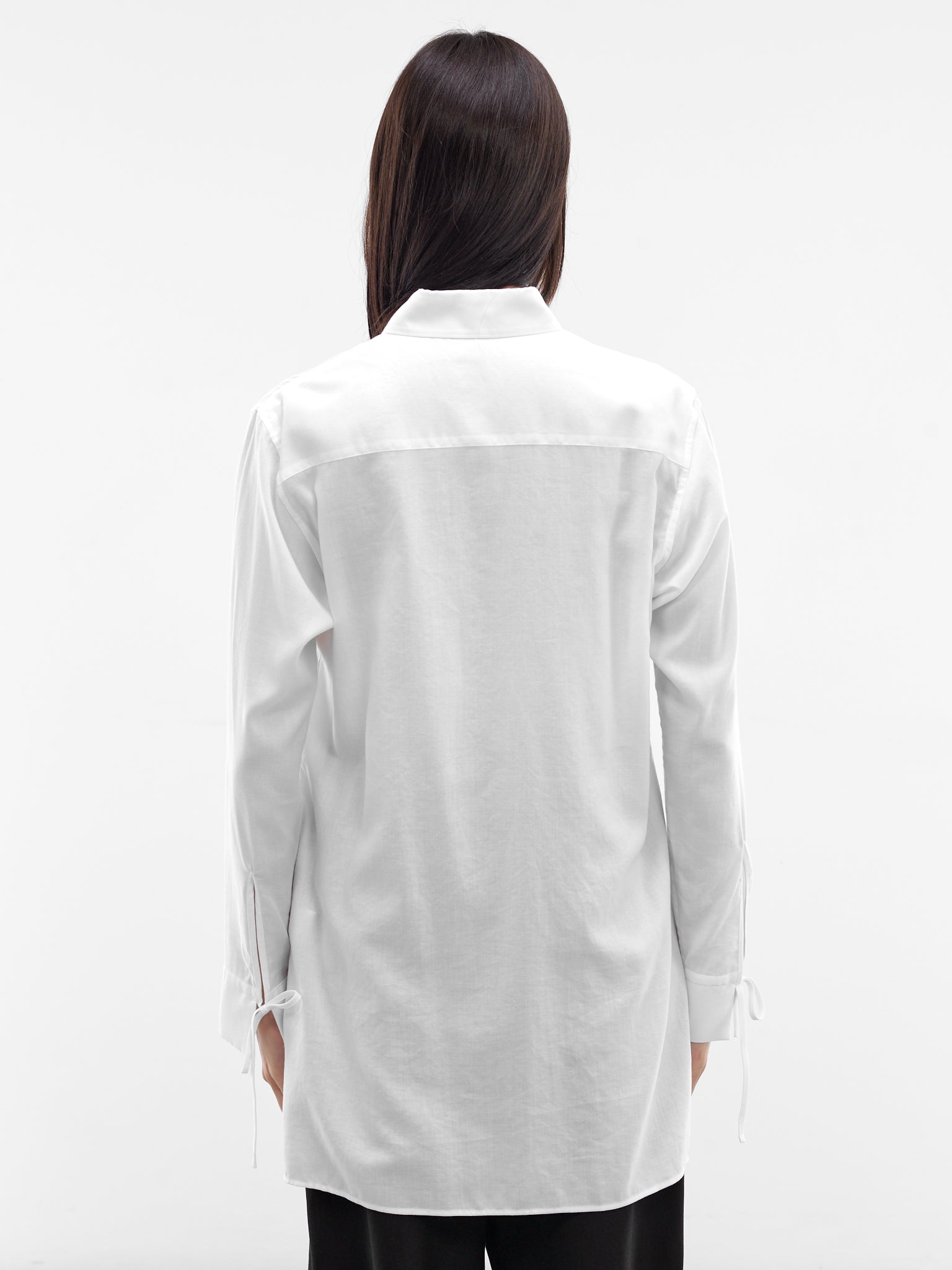 White Tied Cuffs Button-Up Shirt (FK-B62-205-1-OFF-WHITE)