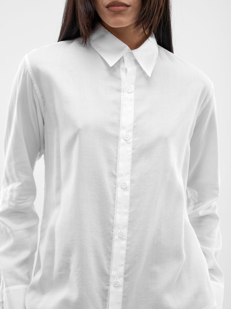 White Tied Cuffs Button-Up Shirt (FK-B62-205-1-OFF-WHITE)