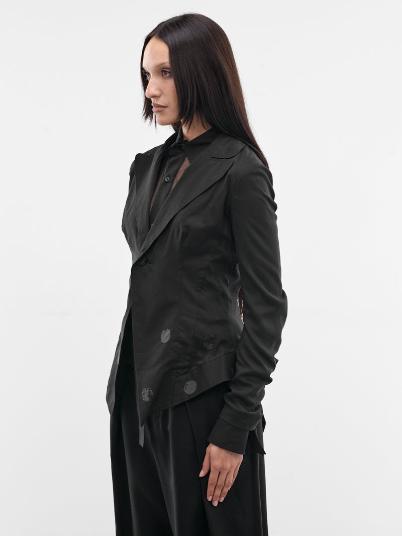 Black Dot Print Blazer (FK-J61-209-1-BLACK-GREY)