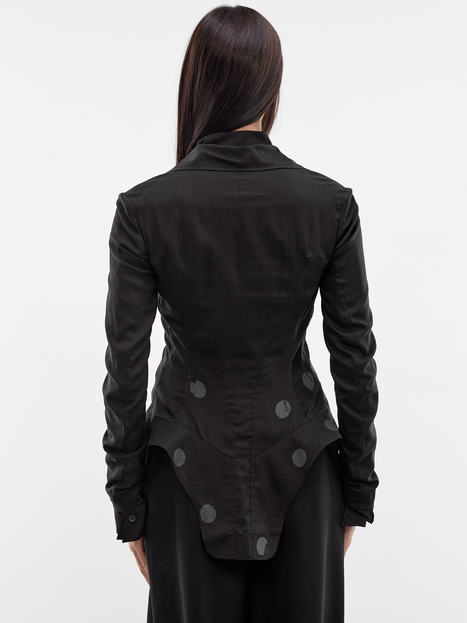 Black Dot Print Blazer (FK-J61-209-1-BLACK-GREY)