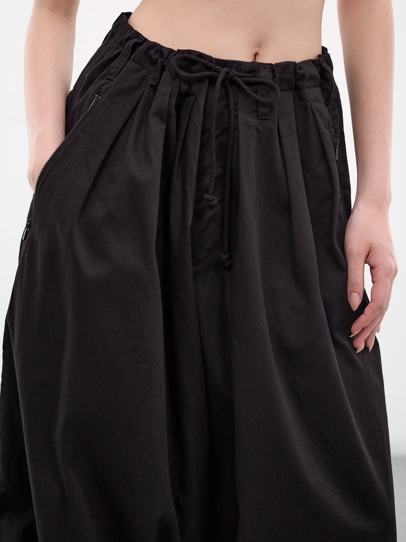 Black 3-Tucks Pleated Baggy Trousers (FK-P65-005-BLACK)