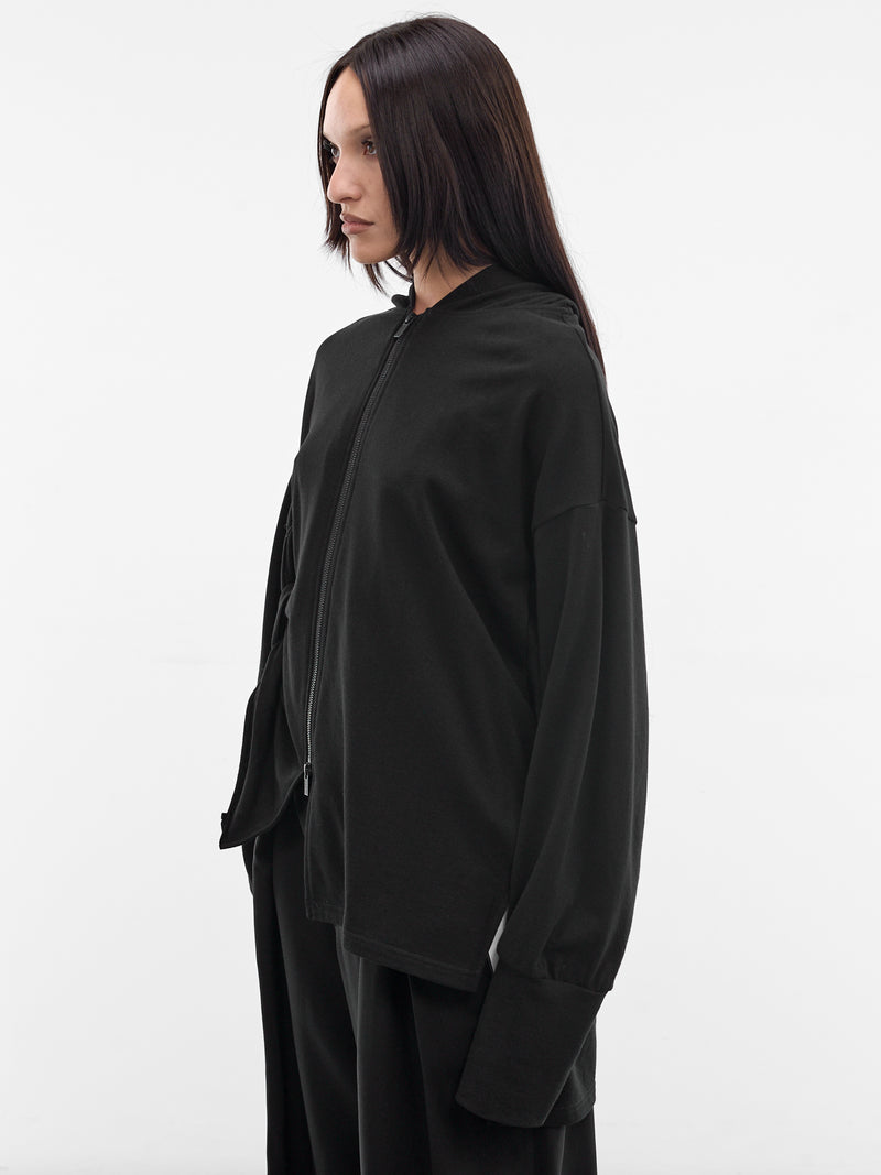 Black French Terry Braided Hoodie (FK-T14-073-1-BLACK)