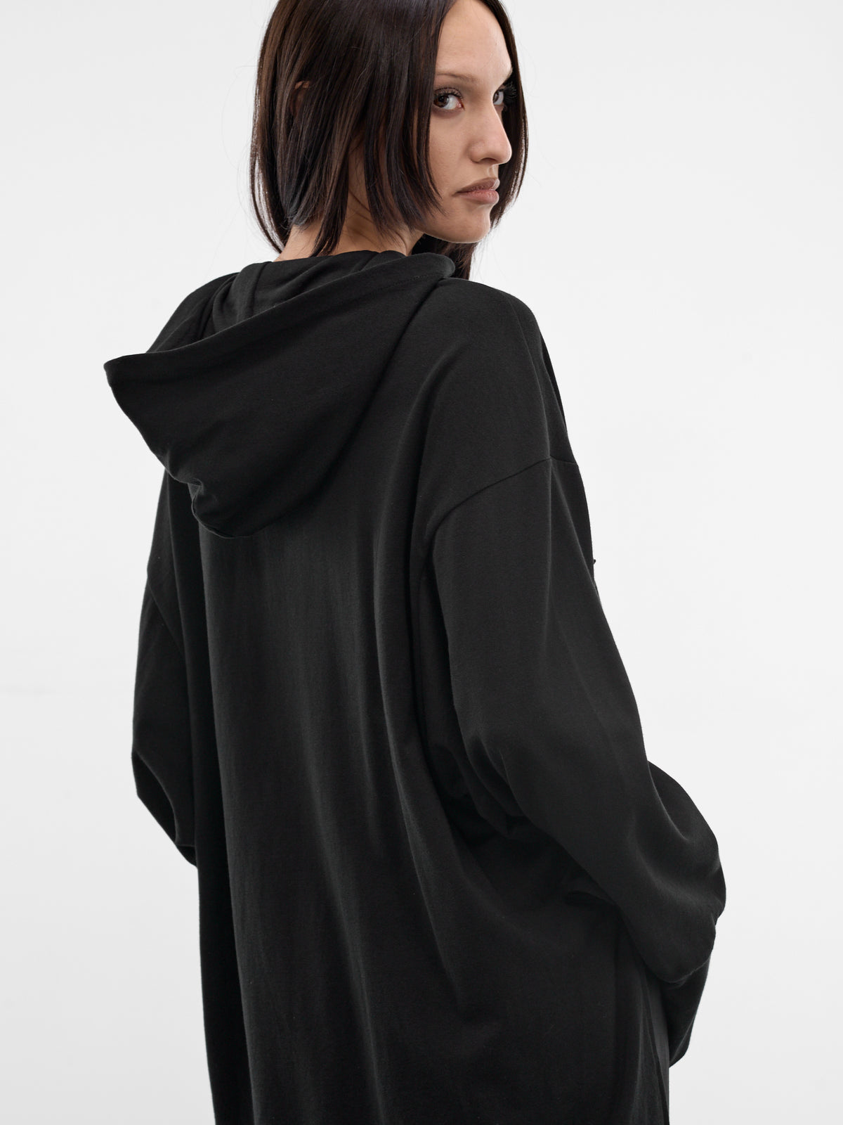 Black French Terry Braided Hoodie (FK-T14-073-1-BLACK)