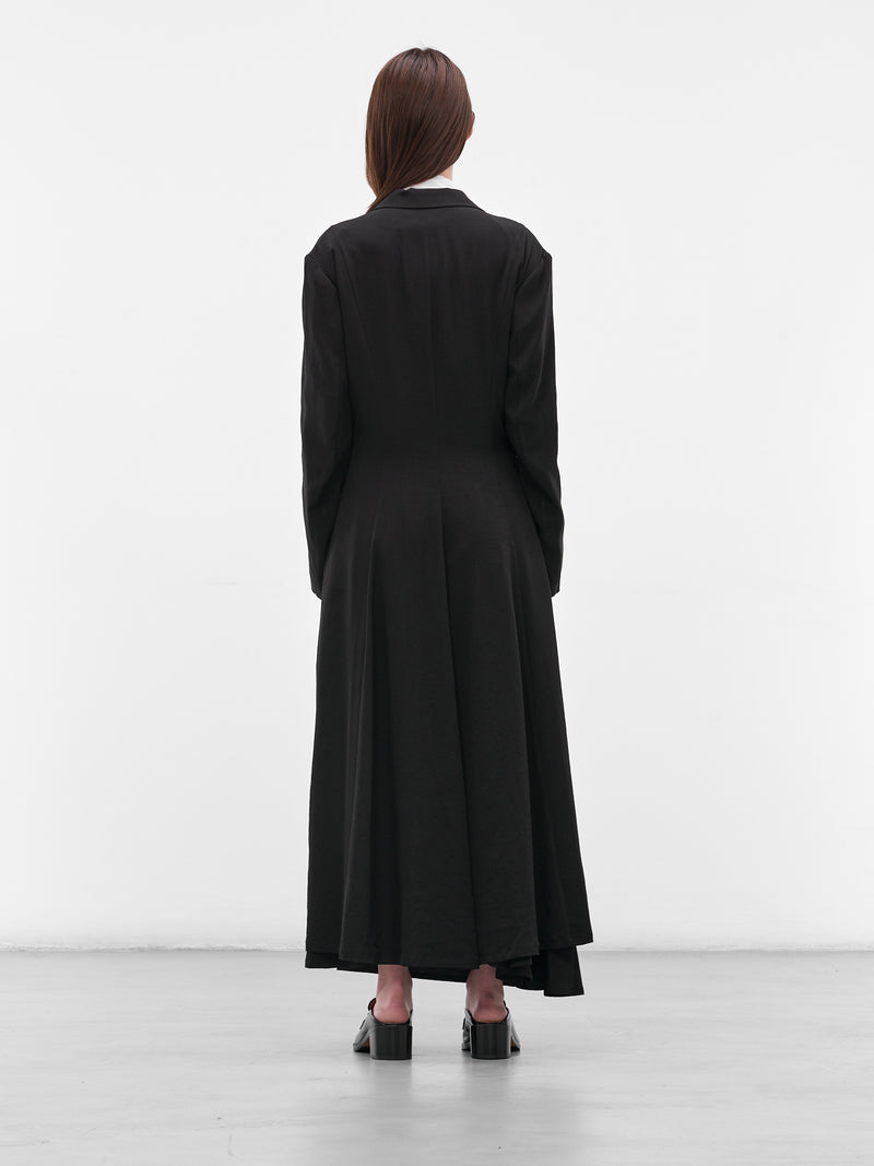 Black Crepe Belted Coat (FL-C60-500-1-BLACK)