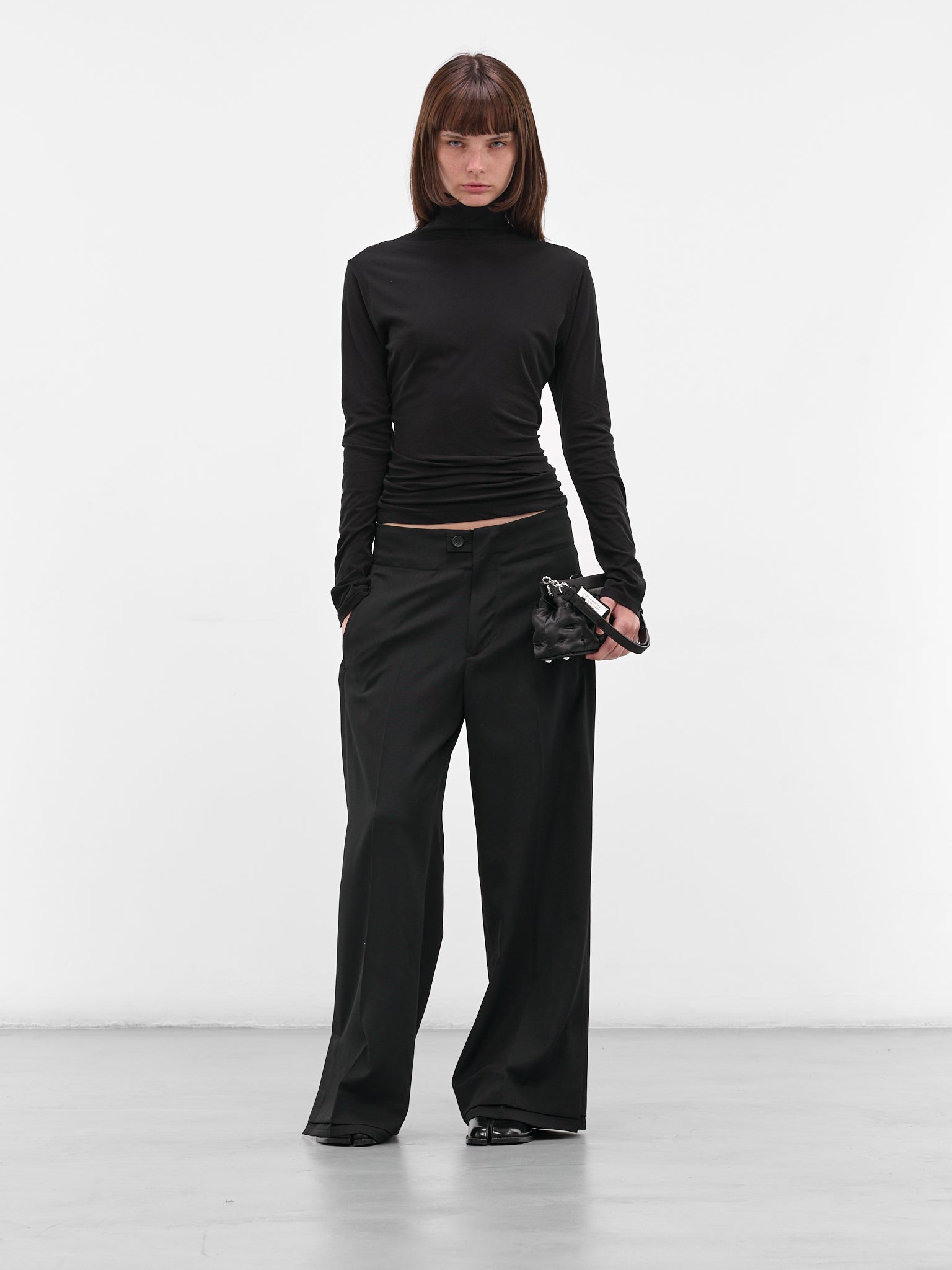 Black Cotton Jersey Turtleneck (FL-T04-070-3-BLACK)