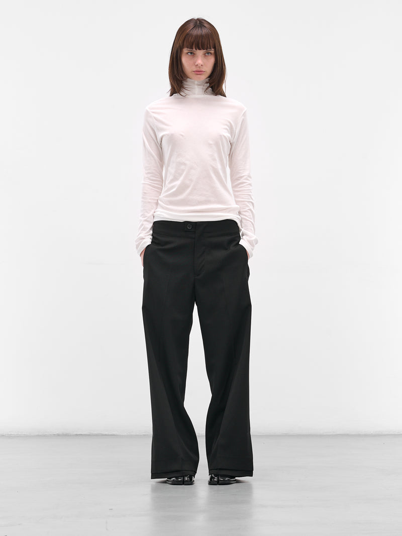 White Cotton Jersey Turtleneck (FL-T04-070-1-OFF-WHITE)