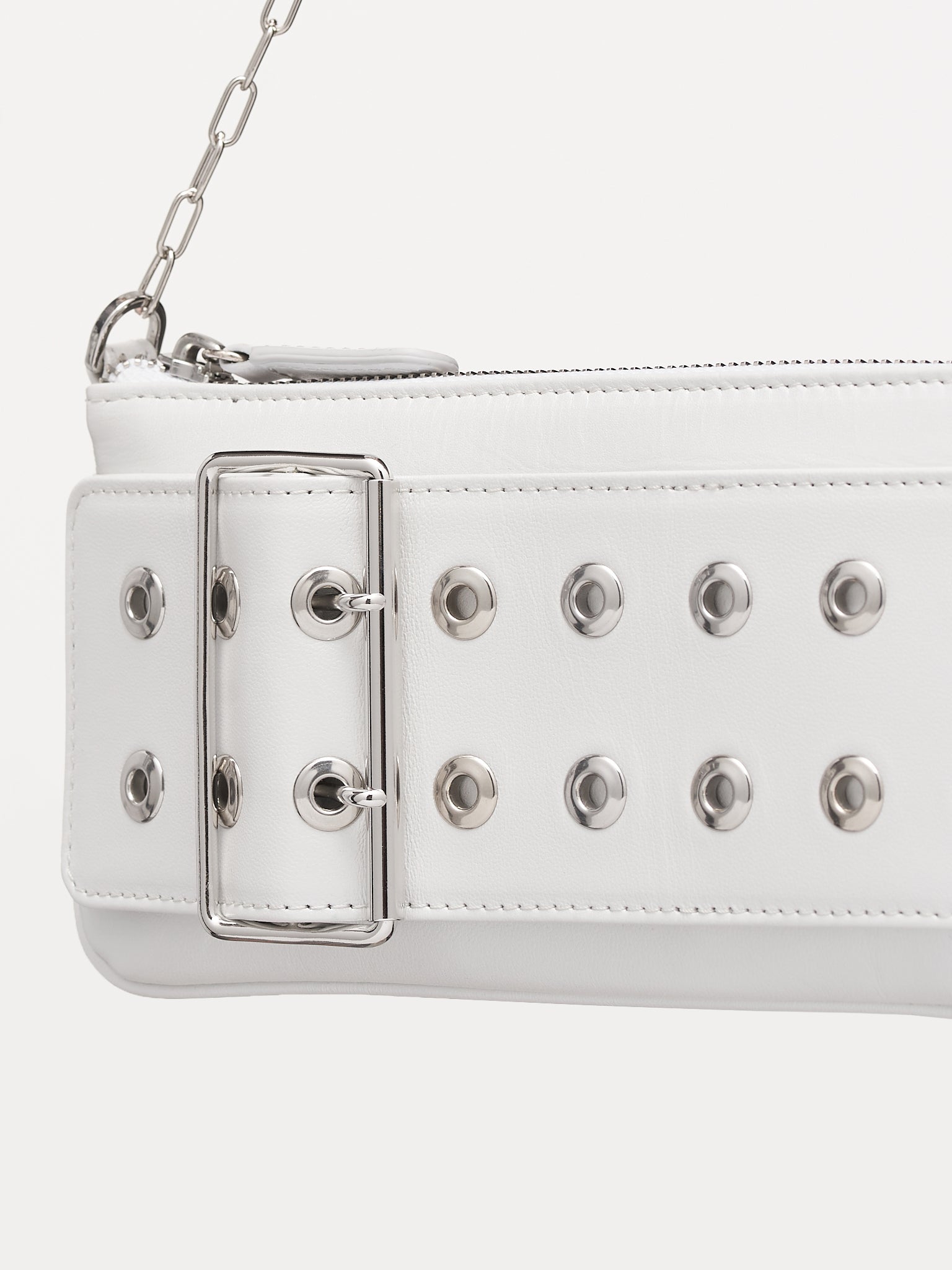 Flat Leather Belt Bag (FLAT-BAG-WHITE-PEARL)
