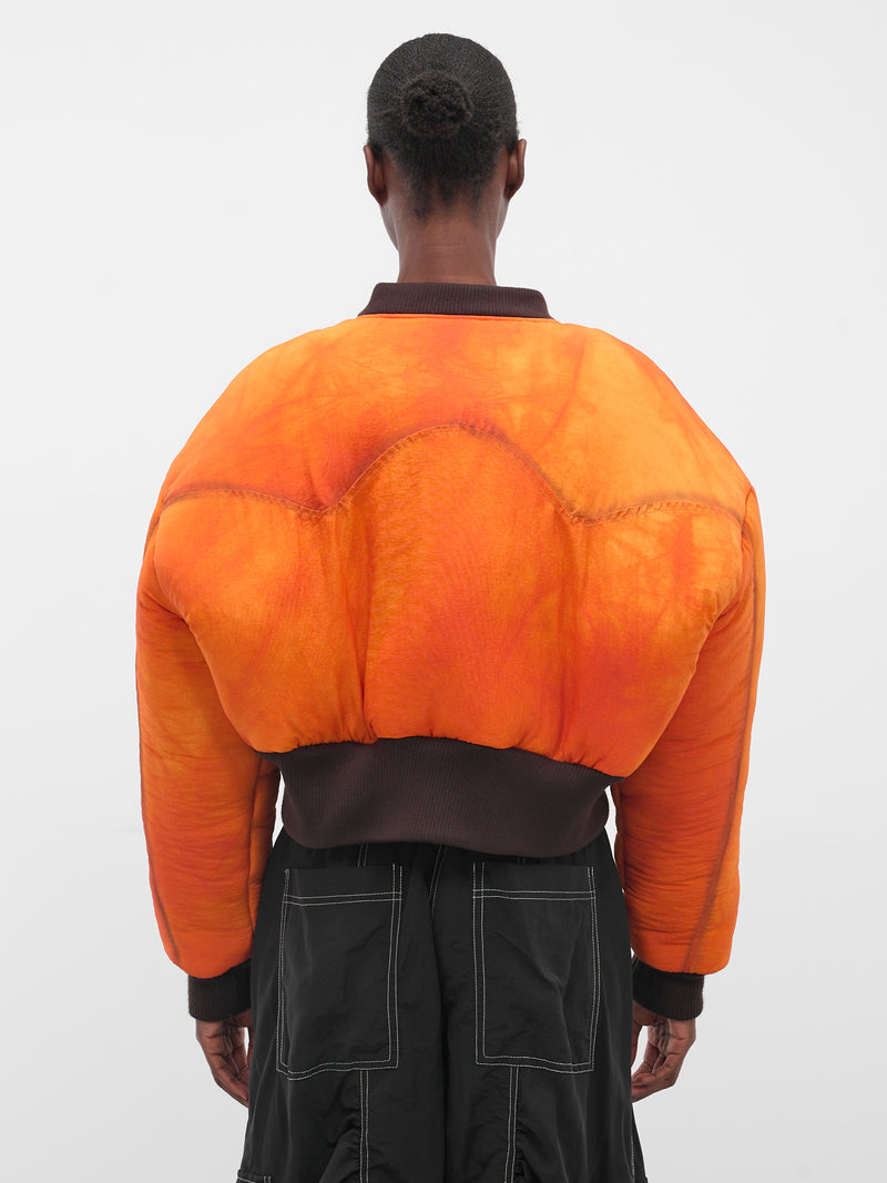Orange Airbrushed Nylon Bomber Jacket (FLAW25WWBJCKT-ORANGE)