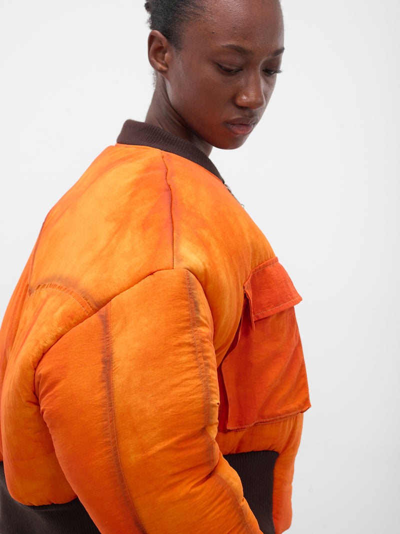 Orange Airbrushed Nylon Bomber Jacket (FLAW25WWBJCKT-ORANGE)