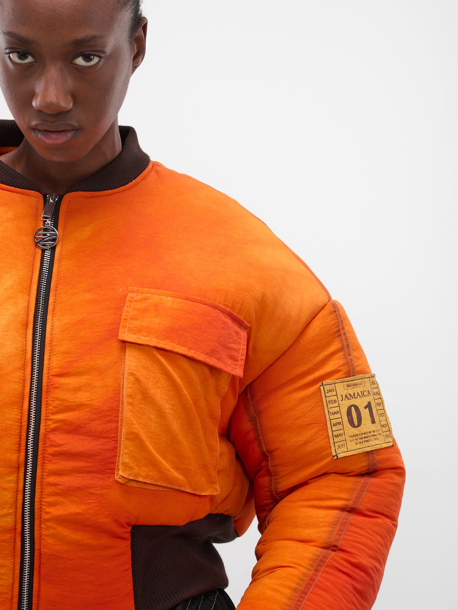 Orange Airbrushed Nylon Bomber Jacket (FLAW25WWBJCKT-ORANGE)