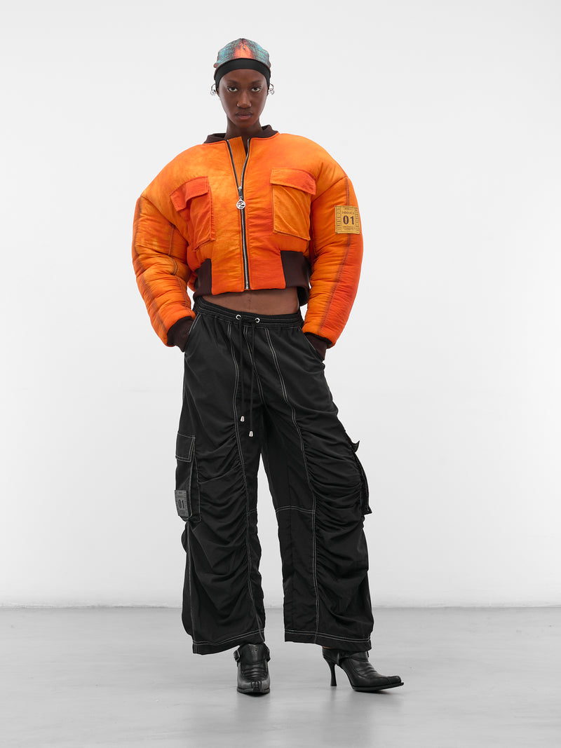 Orange Airbrushed Nylon Bomber Jacket (FLAW25WWBJCKT-ORANGE)