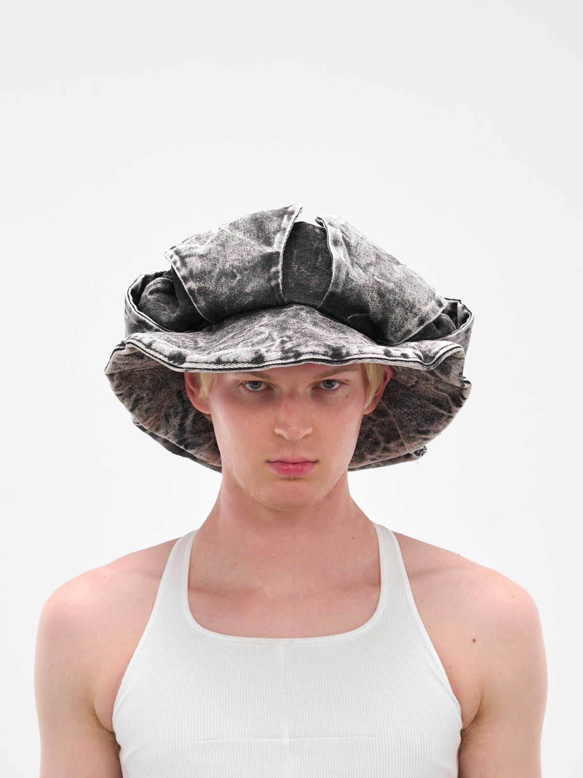 Gray Faded Denim Panel Hat (FLAW25MWTDHT-GREY-WASH)