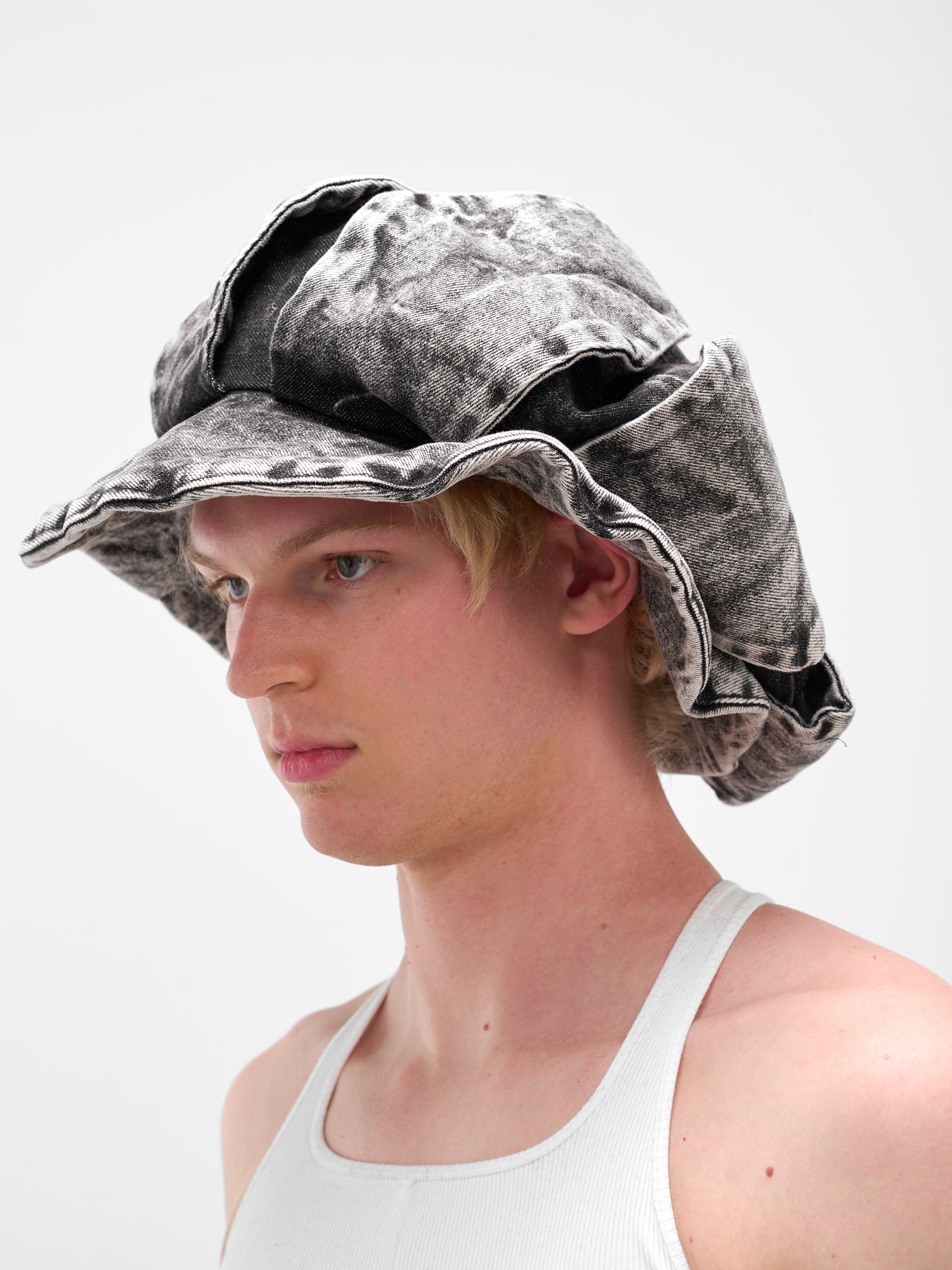 Gray Faded Denim Panel Hat (FLAW25MWTDHT-GREY-WASH)
