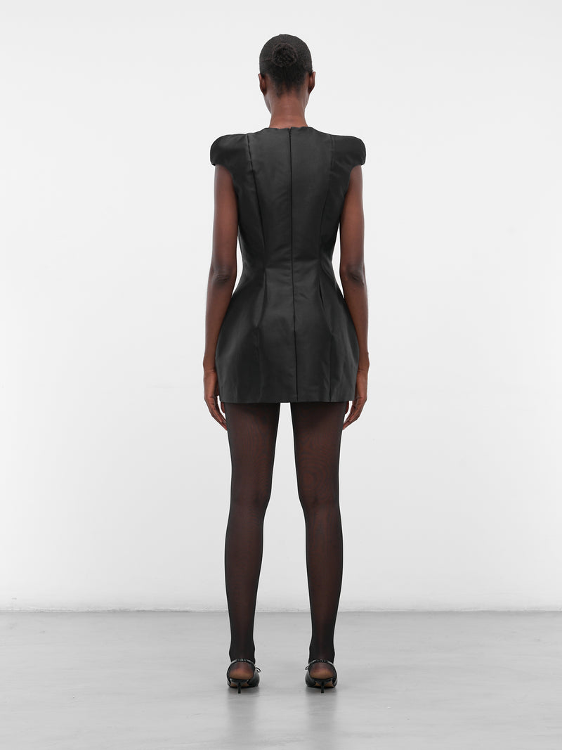 Black Silk-Wool Cross Dress (FLAW25WWSWMD-BLACK)
