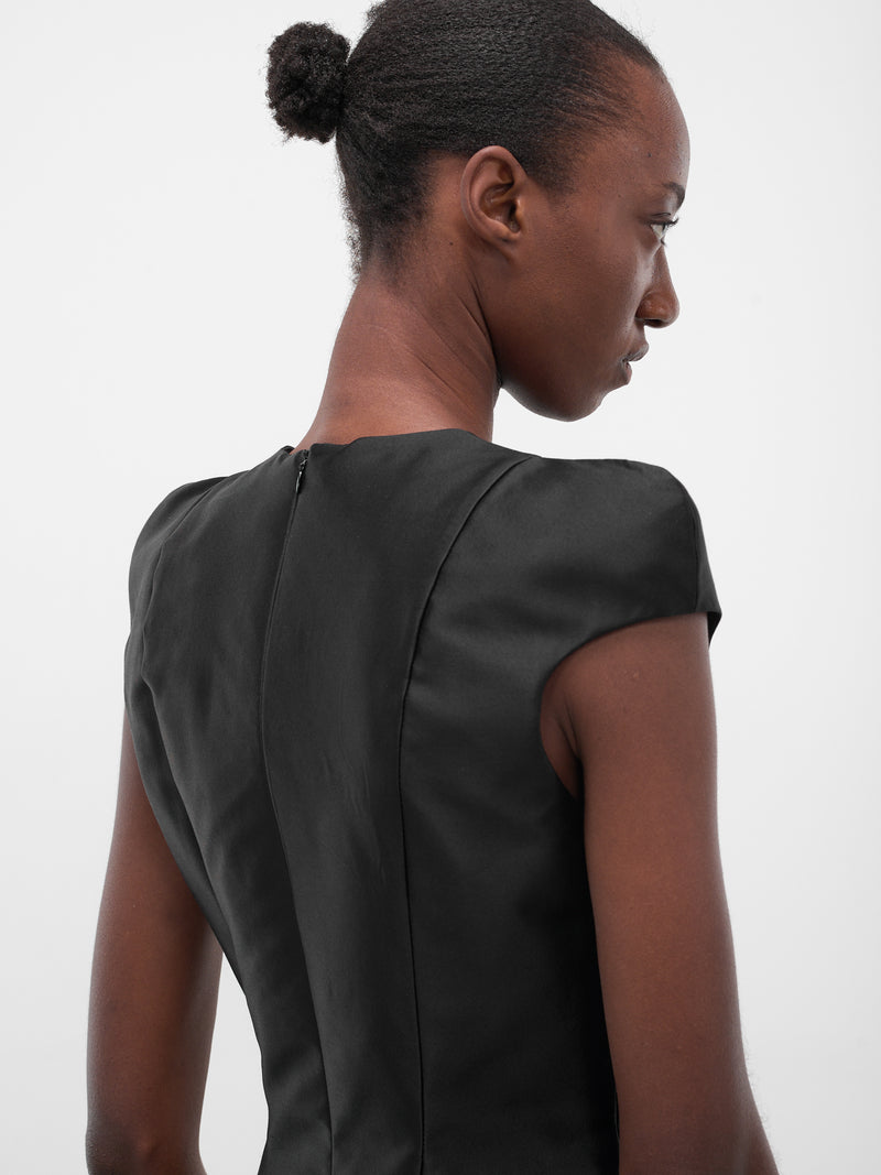 Black Silk-Wool Cross Dress (FLAW25WWSWMD-BLACK)