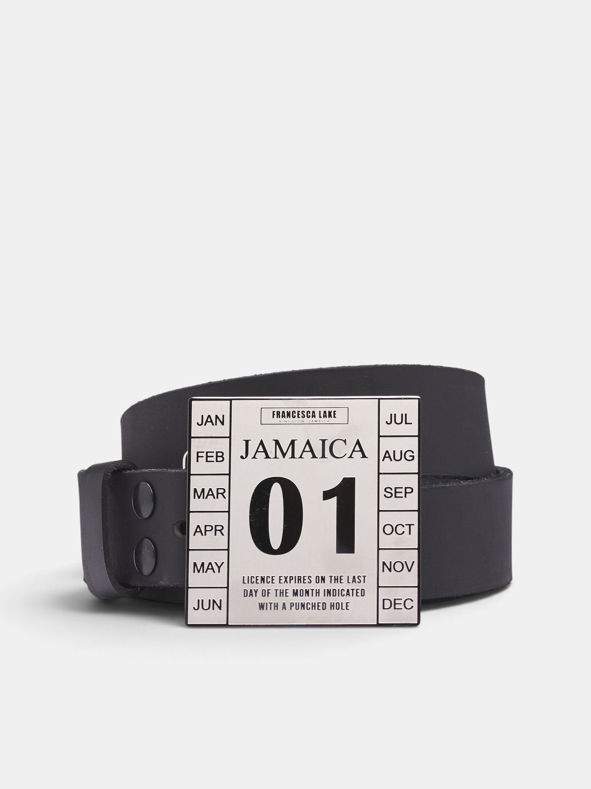 Black Leather Jamaica Belt (FLAW26ACLR-BLACK)