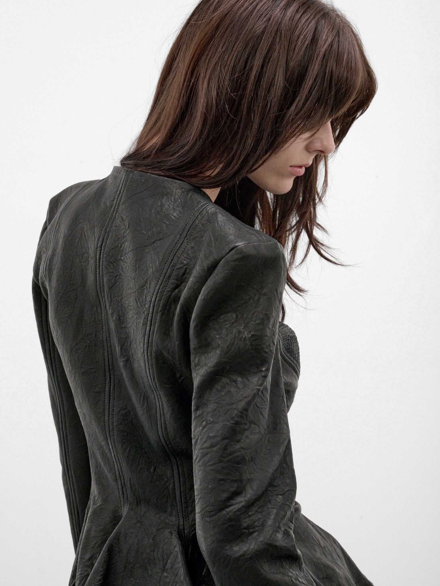 Black Lamb Leather Zip Jacket (FLAW26RWLTHJCKT-BLACK)