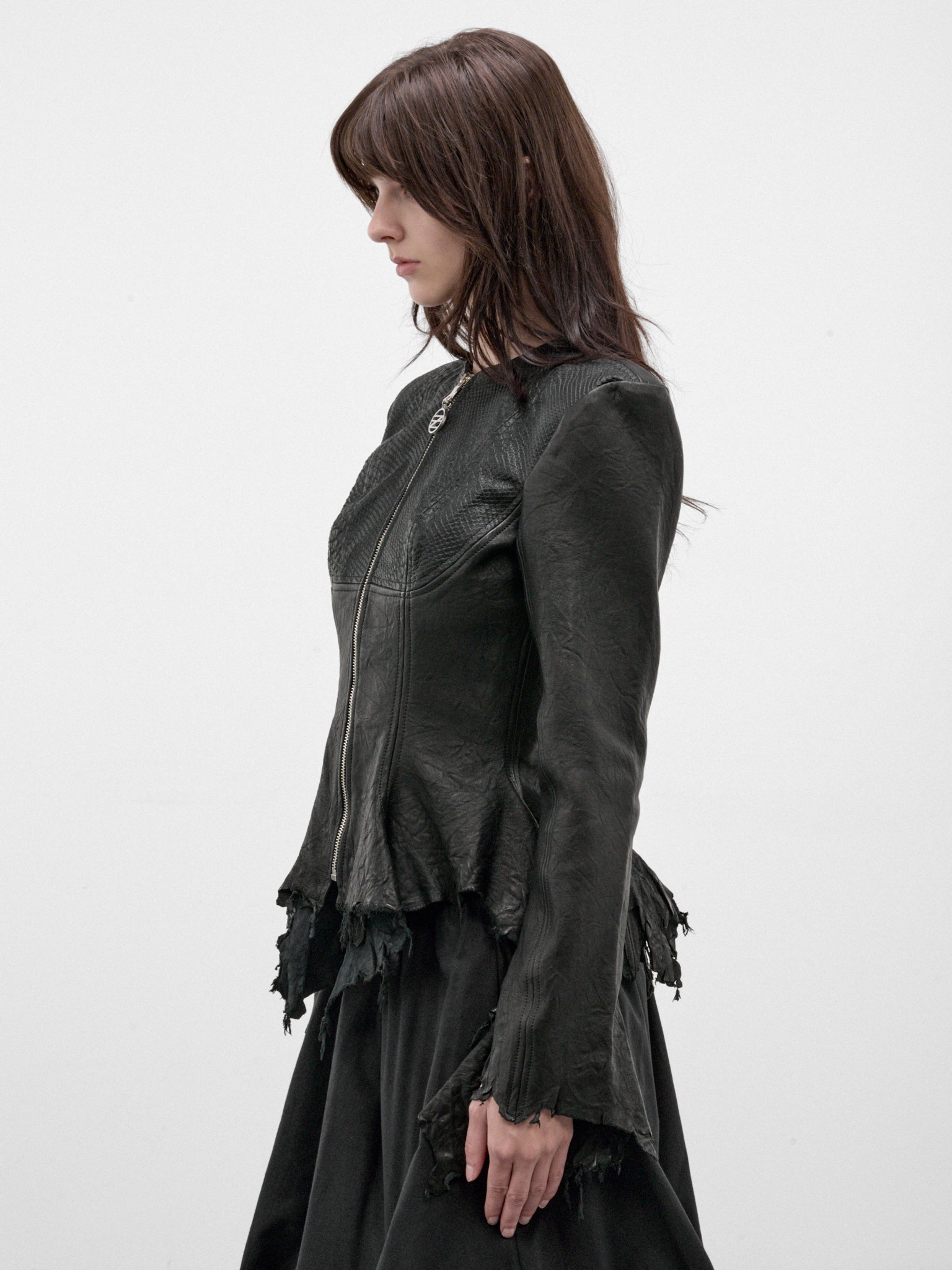 Black Lamb Leather Zip Jacket (FLAW26RWLTHJCKT-BLACK)