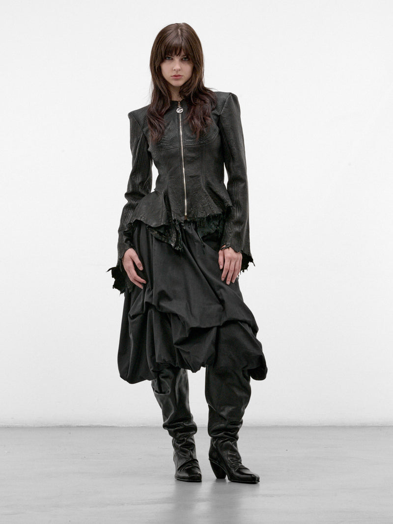 Black Lamb Leather Zip Jacket (FLAW26RWLTHJCKT-BLACK)