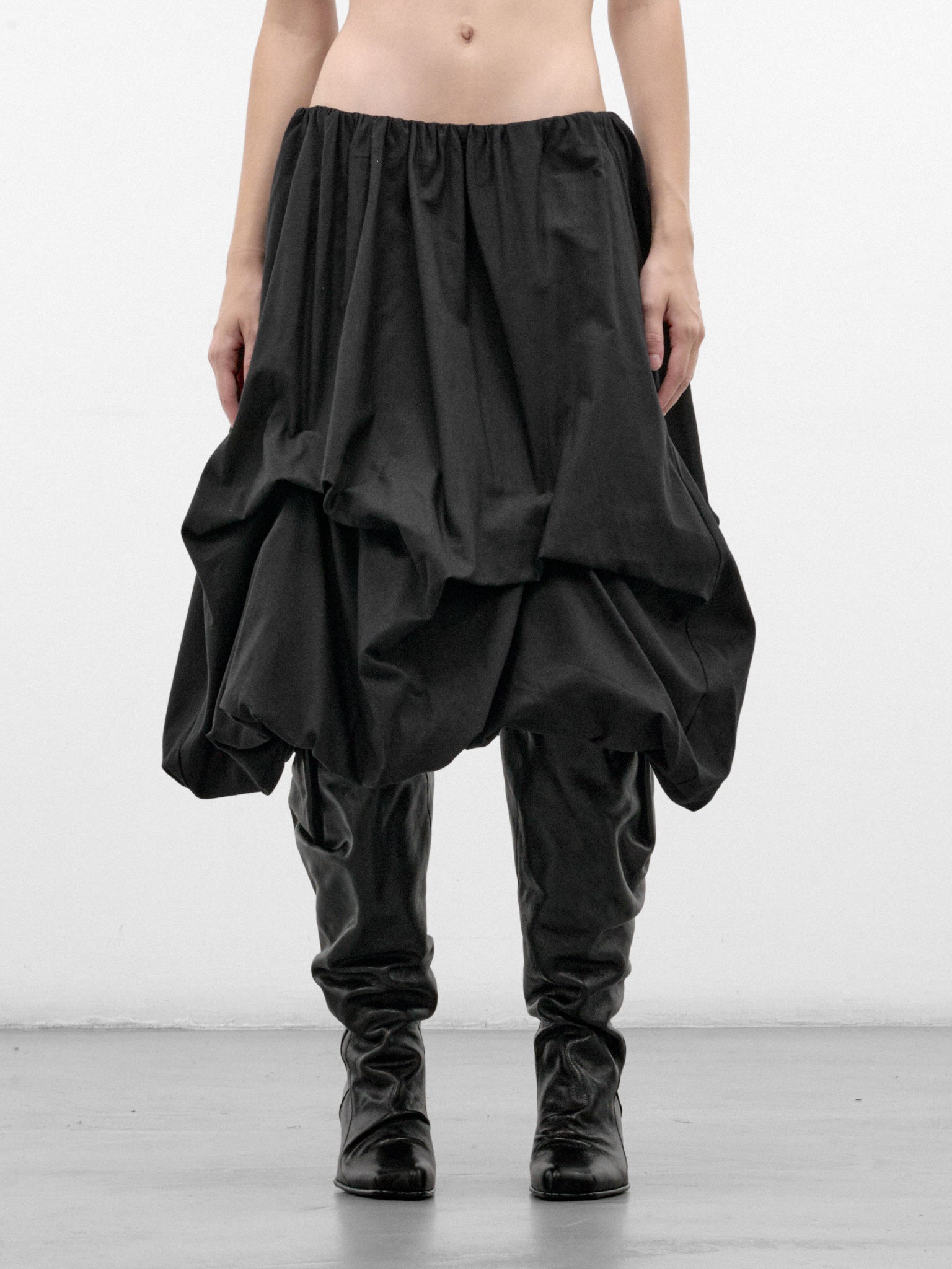Black Lamb Leather Maxi Skirt (FLAW26WWBLMDSKRT-BLACK)