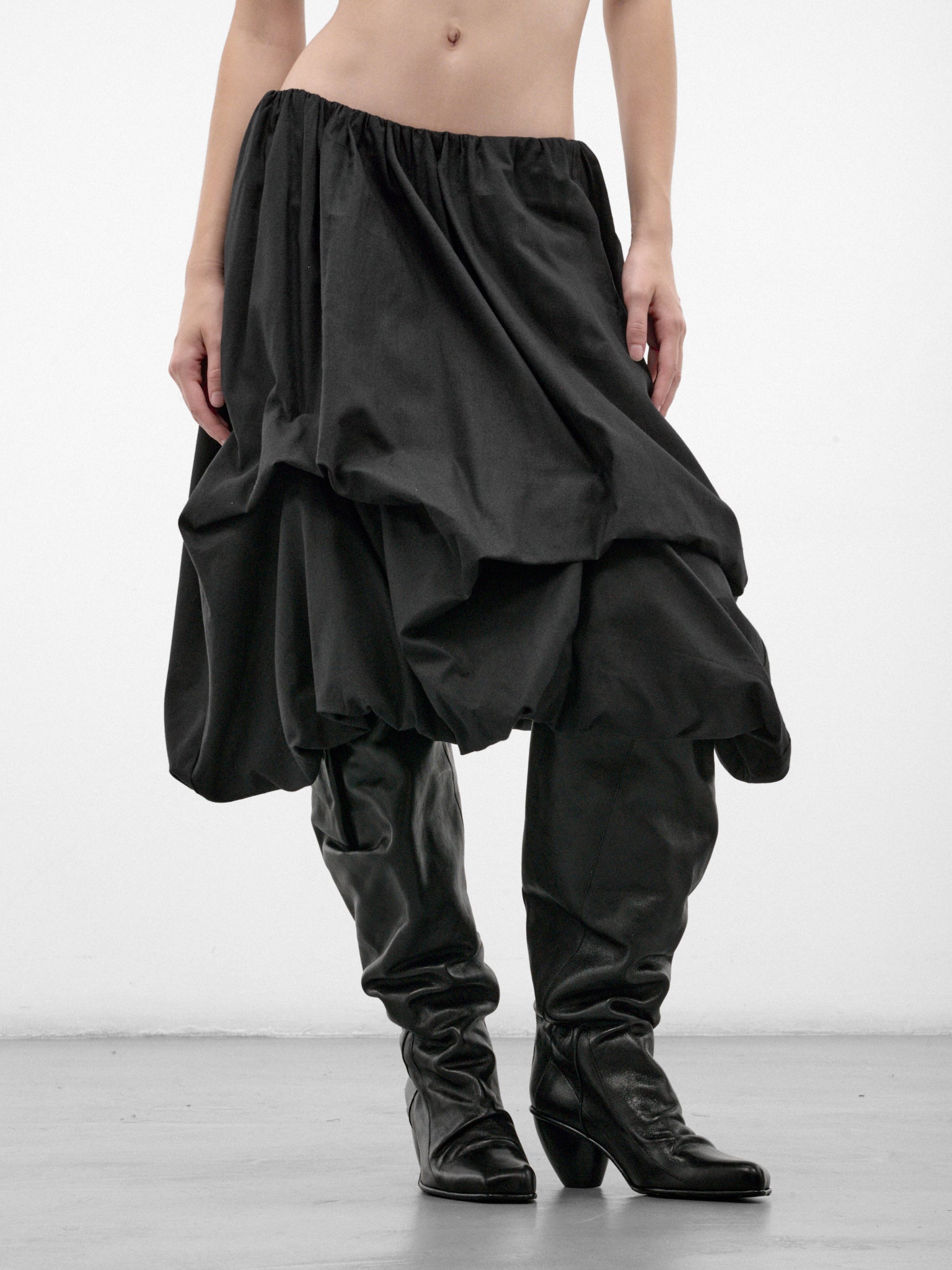 Black Lamb Leather Maxi Skirt (FLAW26WWBLMDSKRT-BLACK)