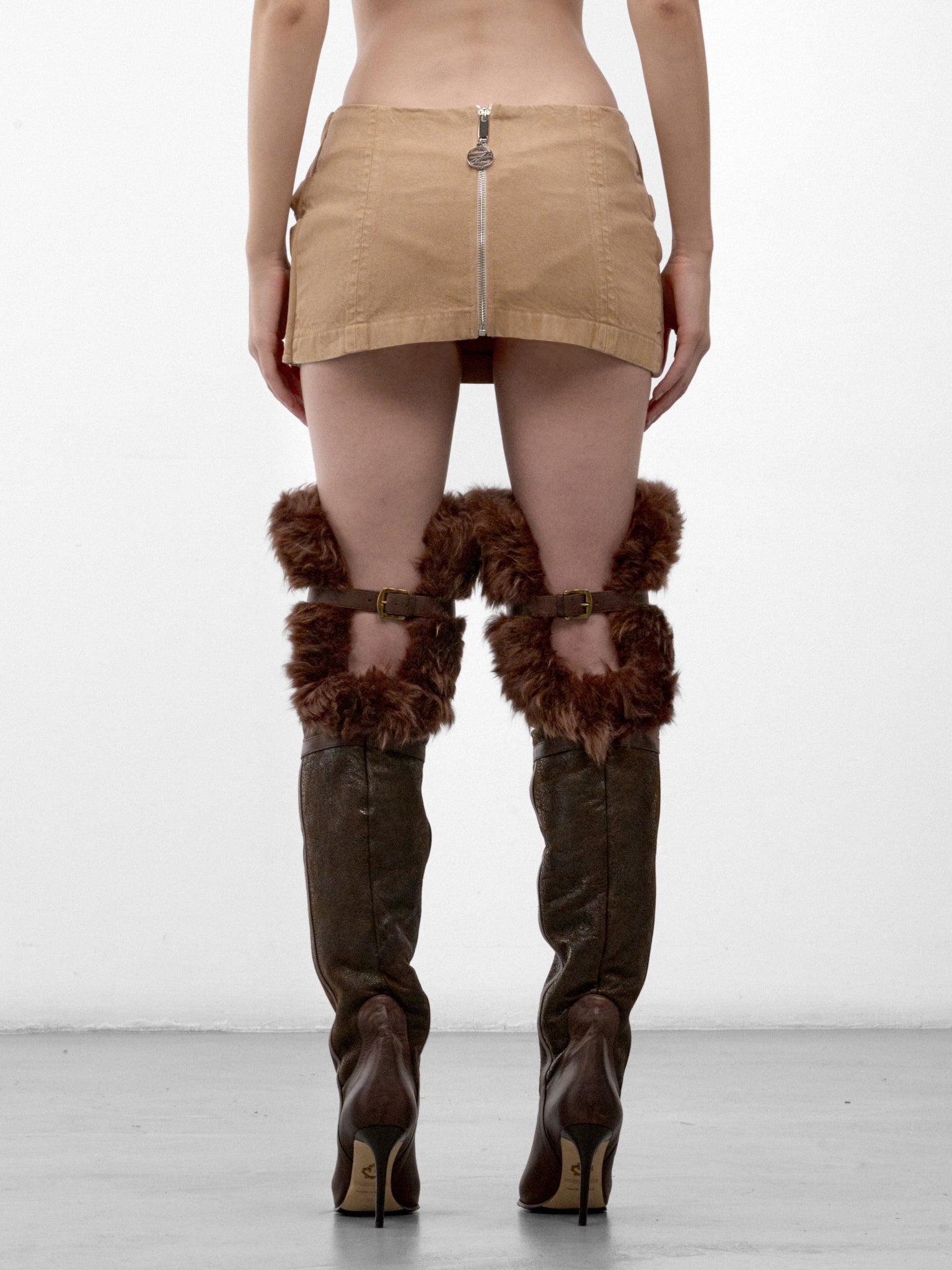 Khaki Cotton Wrap Mini Skirt (FLAW26WWDRGSKRT-KHAKI)