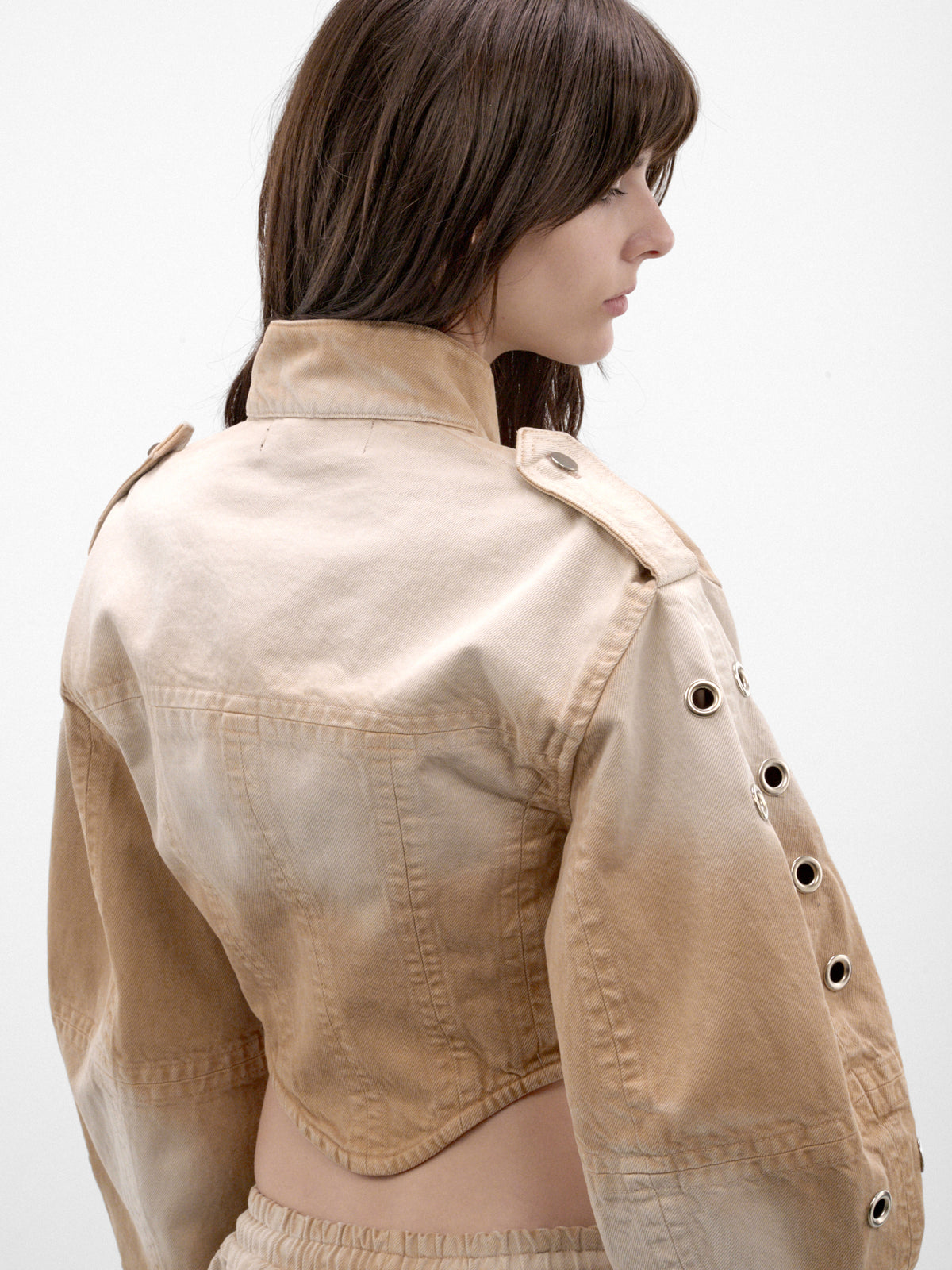 Khaki Cotton Cropped Jacket (FLAW26WWMTJCKT-KHAKI)