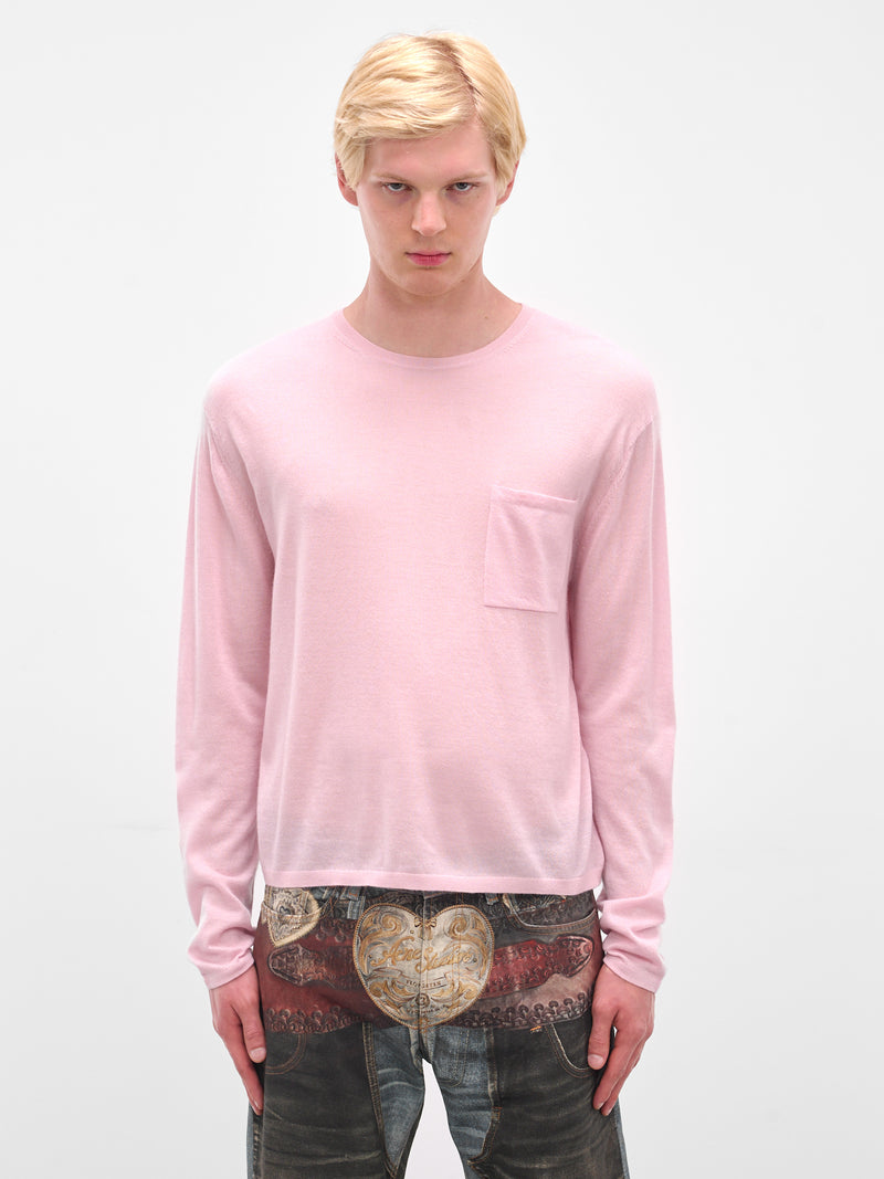 Pink Cashmere Knit Long Sleeve (FN-MN-KNIT000520-SOFT-PINK)