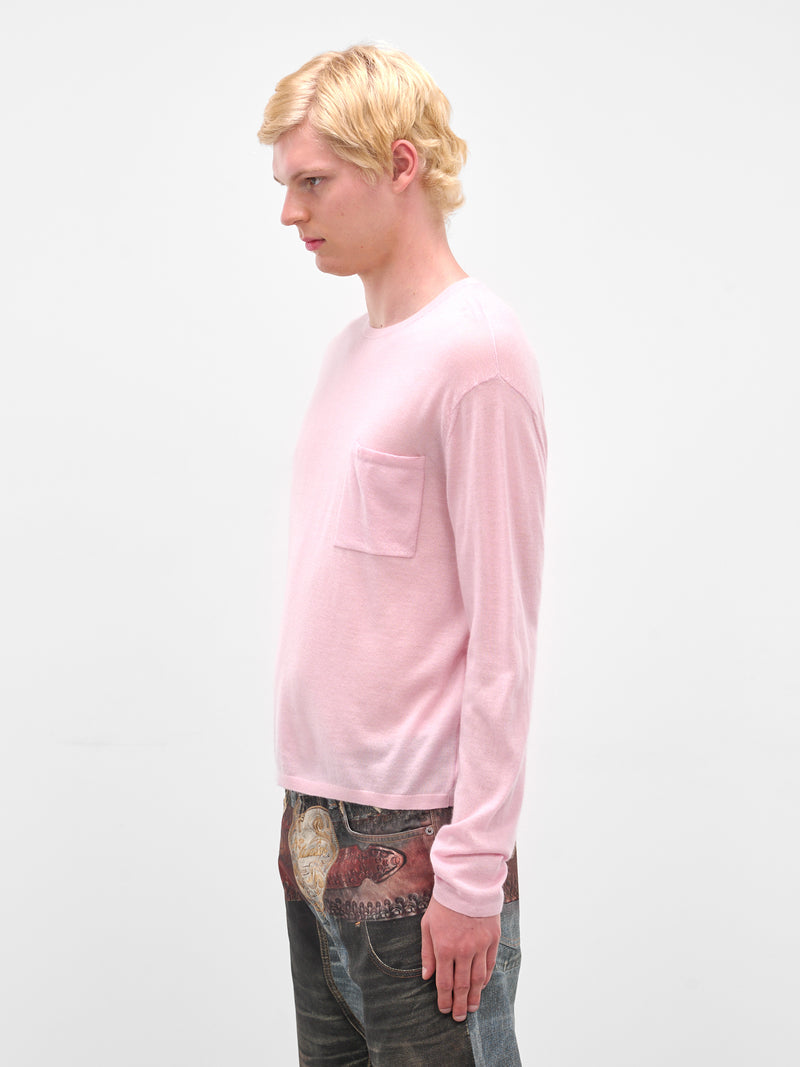 Pink Cashmere Knit Long Sleeve (FN-MN-KNIT000520-SOFT-PINK)