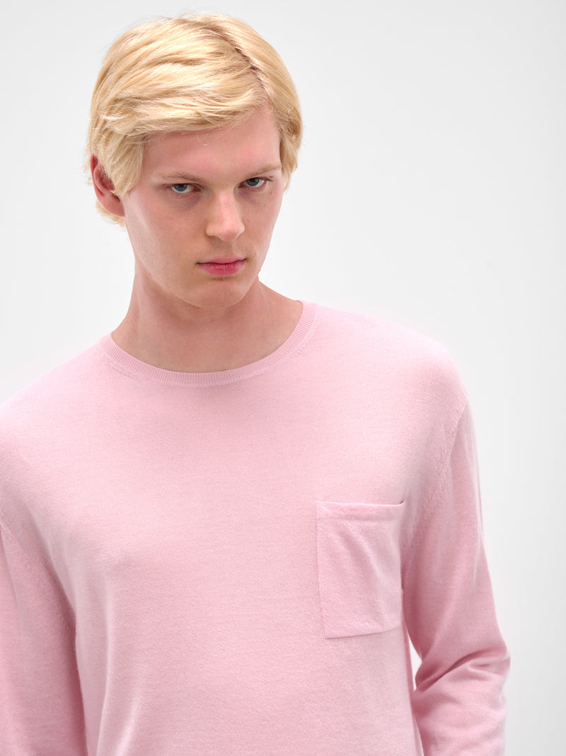 Pink Cashmere Knit Long Sleeve (FN-MN-KNIT000520-SOFT-PINK)