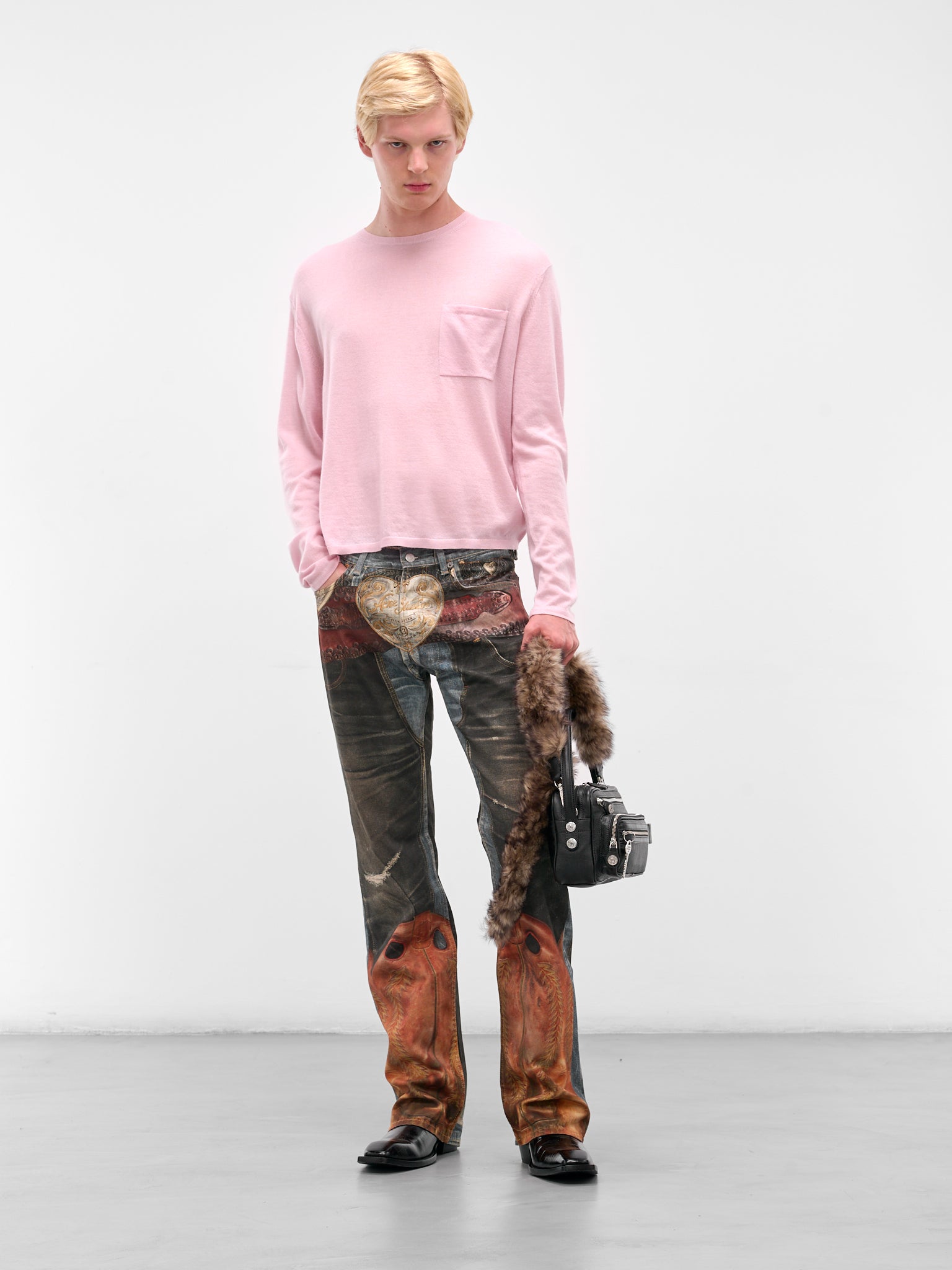 Trompe L'oeil 2010 Straight Jeans (FN-MN-TROU001127-BLUE-BLACK)