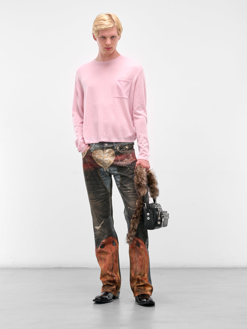 Pink Cashmere Knit Long Sleeve (FN-MN-KNIT000520-SOFT-PINK)